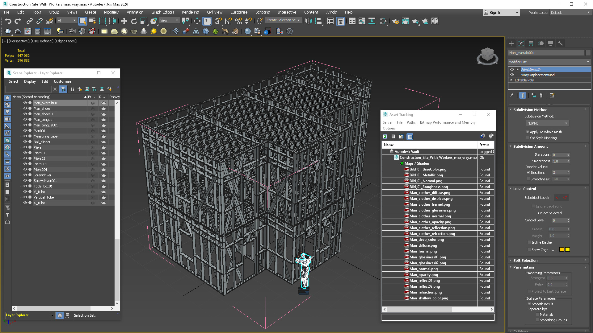 3D model Construction Site With Workers