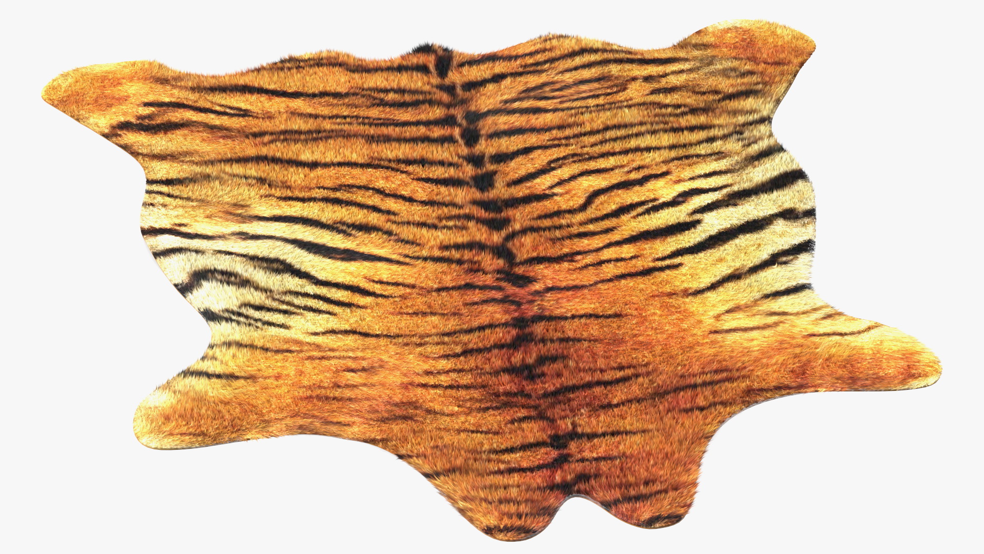 3D Tiger Hide Rug with Fur model