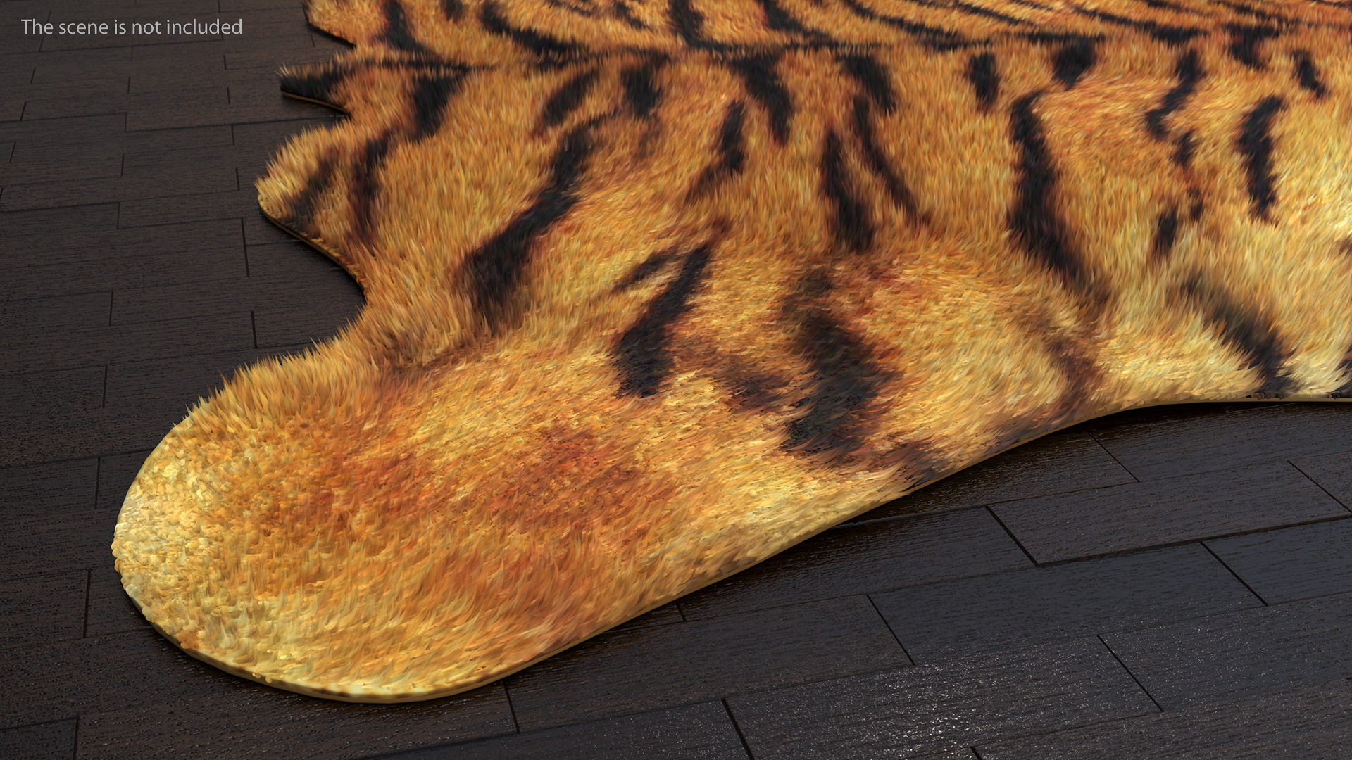 3D Tiger Hide Rug with Fur model