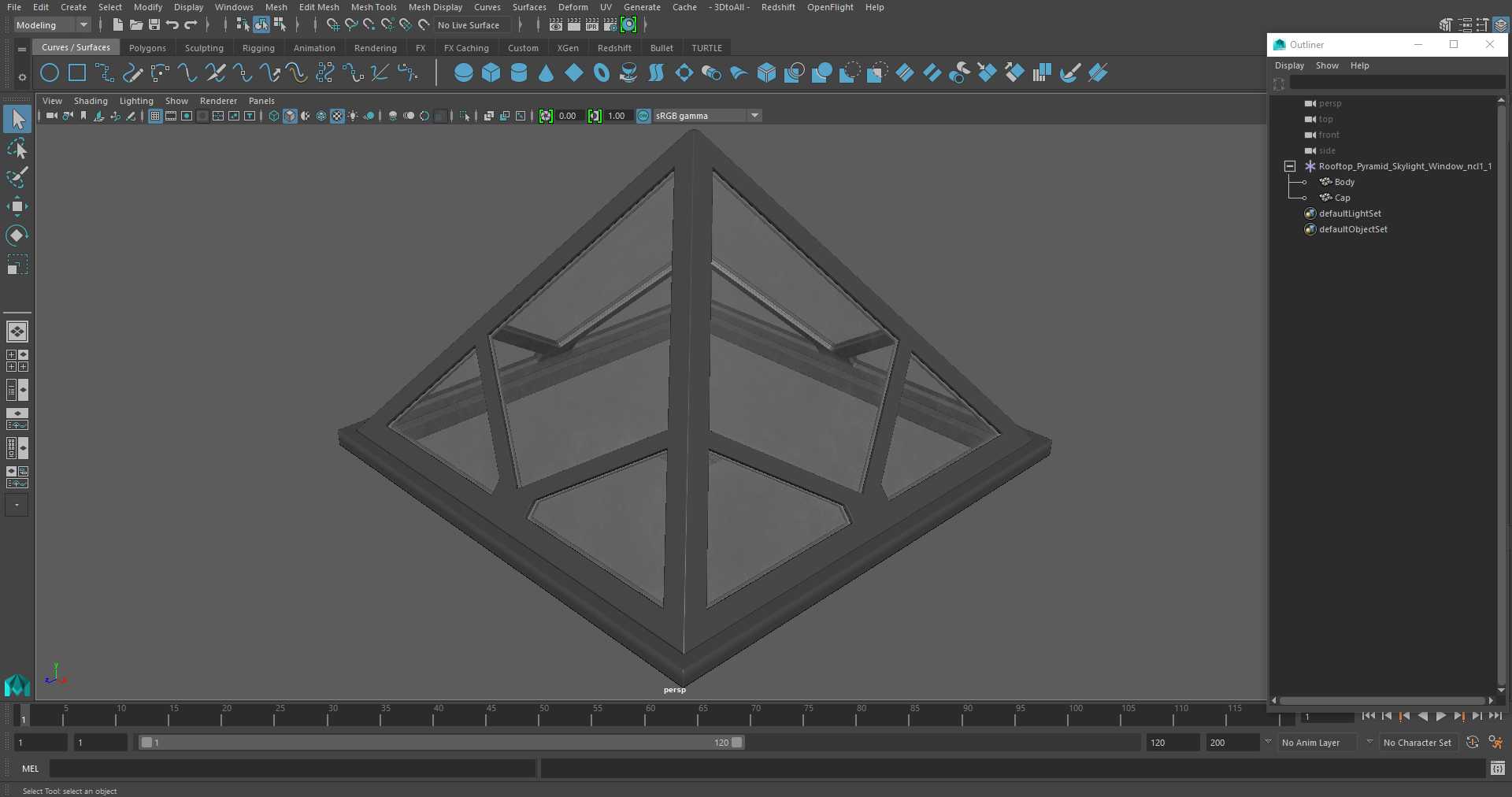 3D Rooftop Pyramid Skylight Window