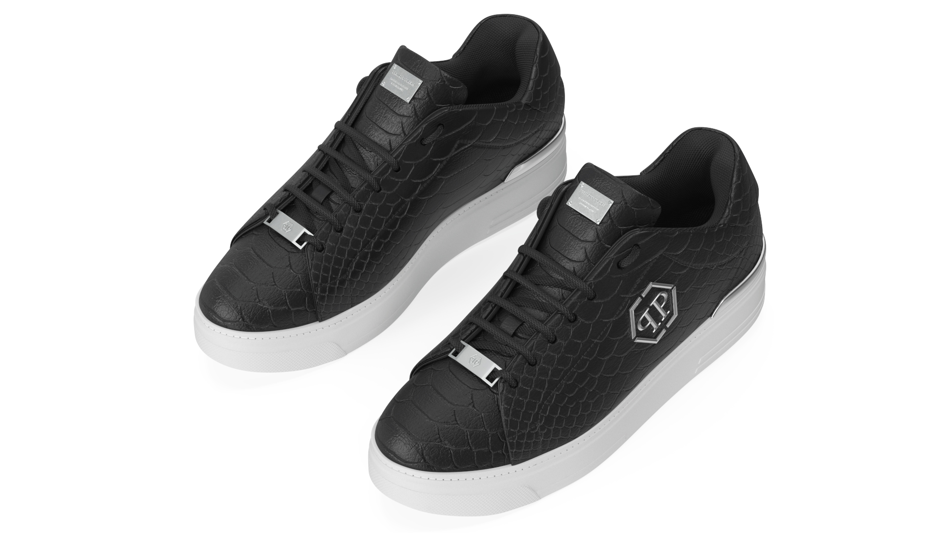 Sneakers Philipp Plein Python Lo-Top Black 3D