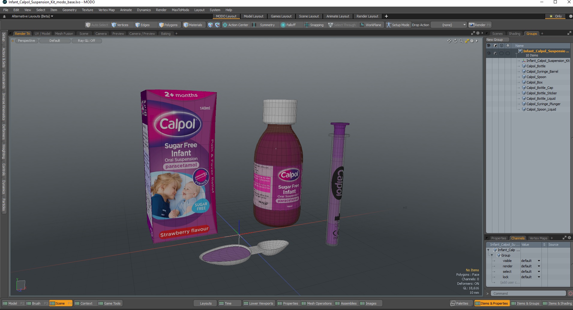 3D Infant Calpol Suspension Kit model