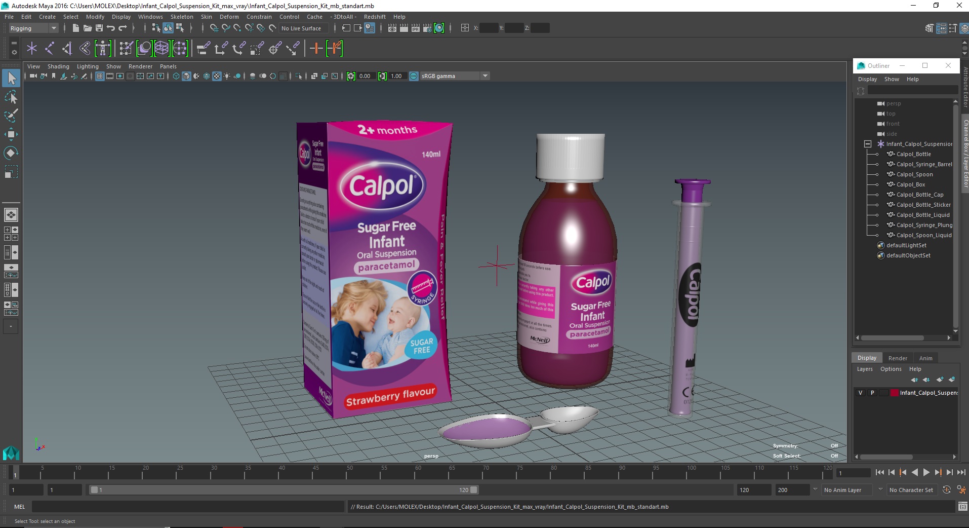 3D Infant Calpol Suspension Kit model