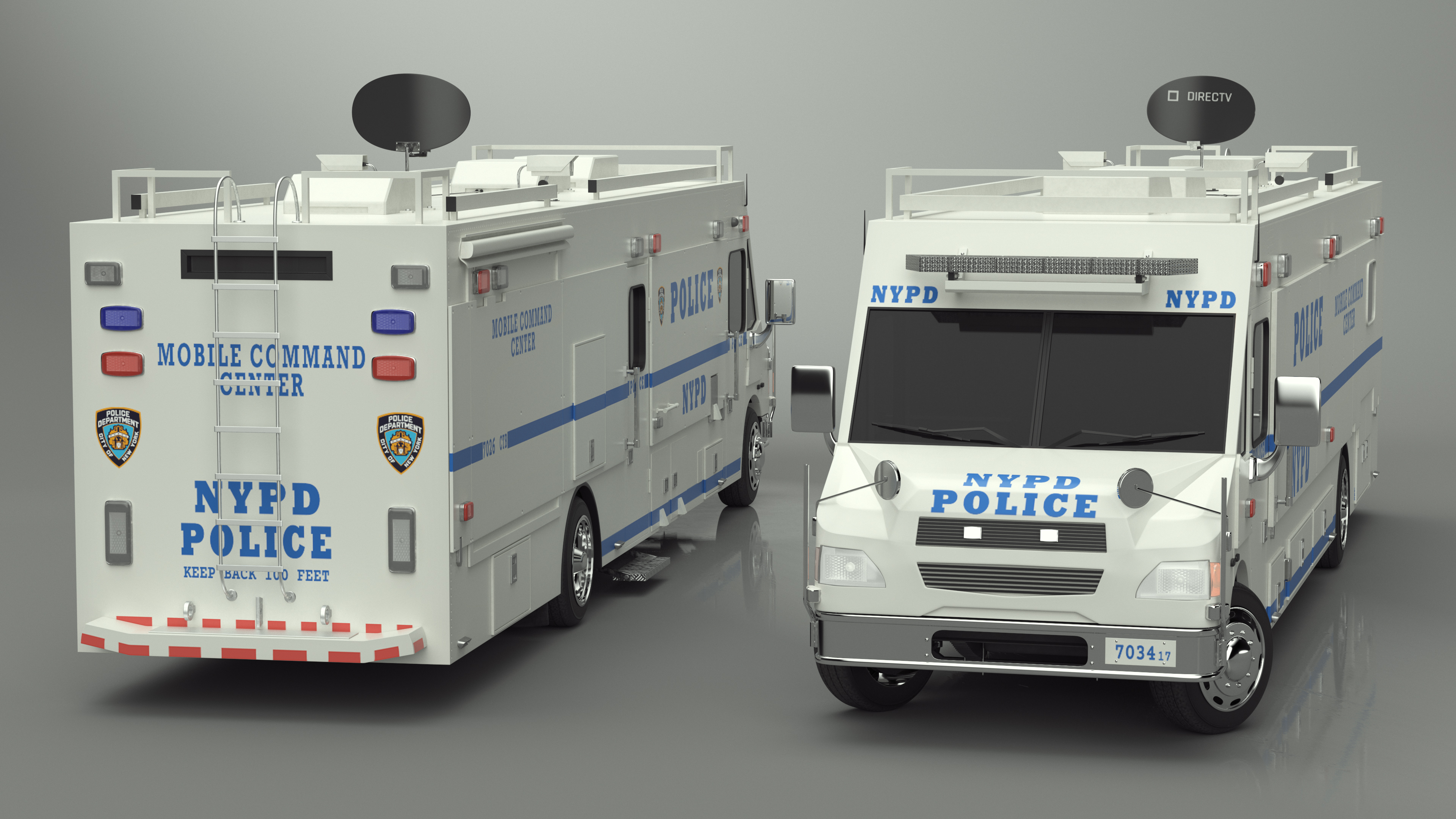 3D NYPD ASPCA Mobile Command Center Illuminated Rigged