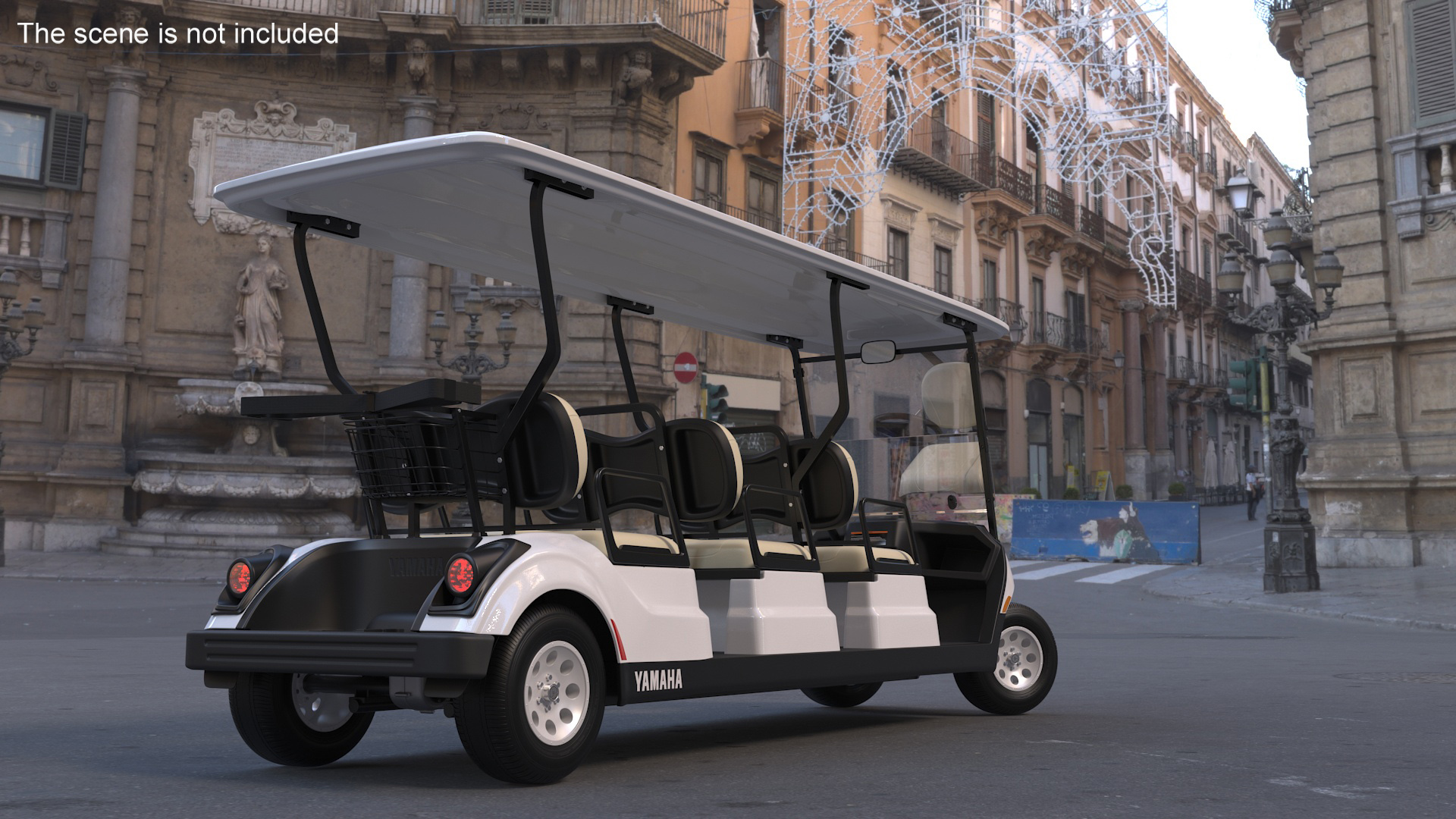 Six Seat Golf Electric Car Yamaha Rigged for Maya 3D model