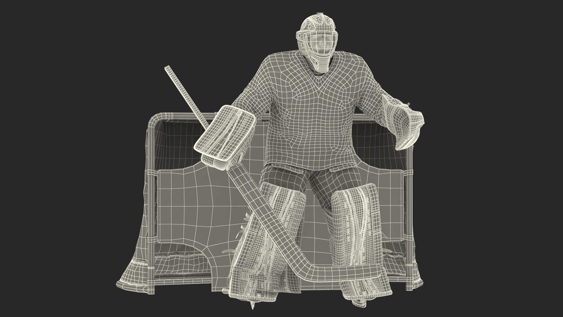 3D Hockey Goal Target and Goalkeeper model