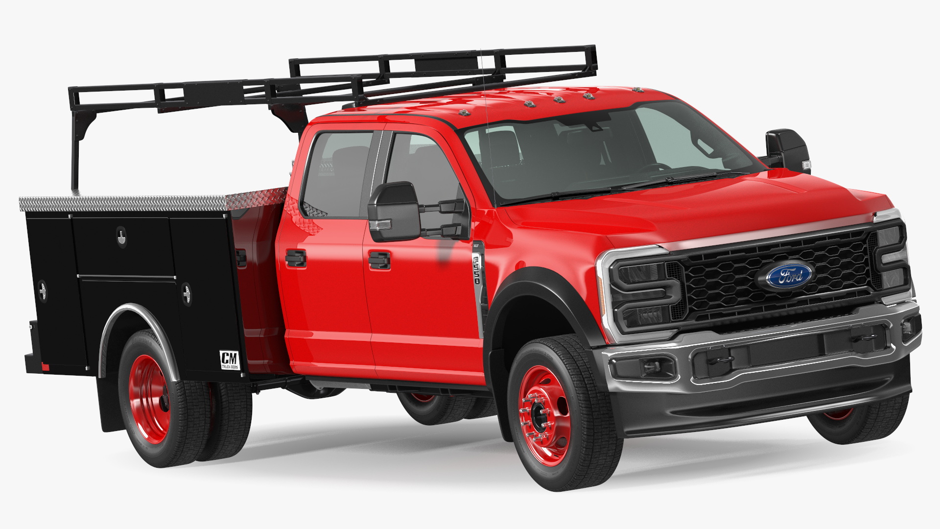 Red Ford Super Duty F550 with Service Body 3D