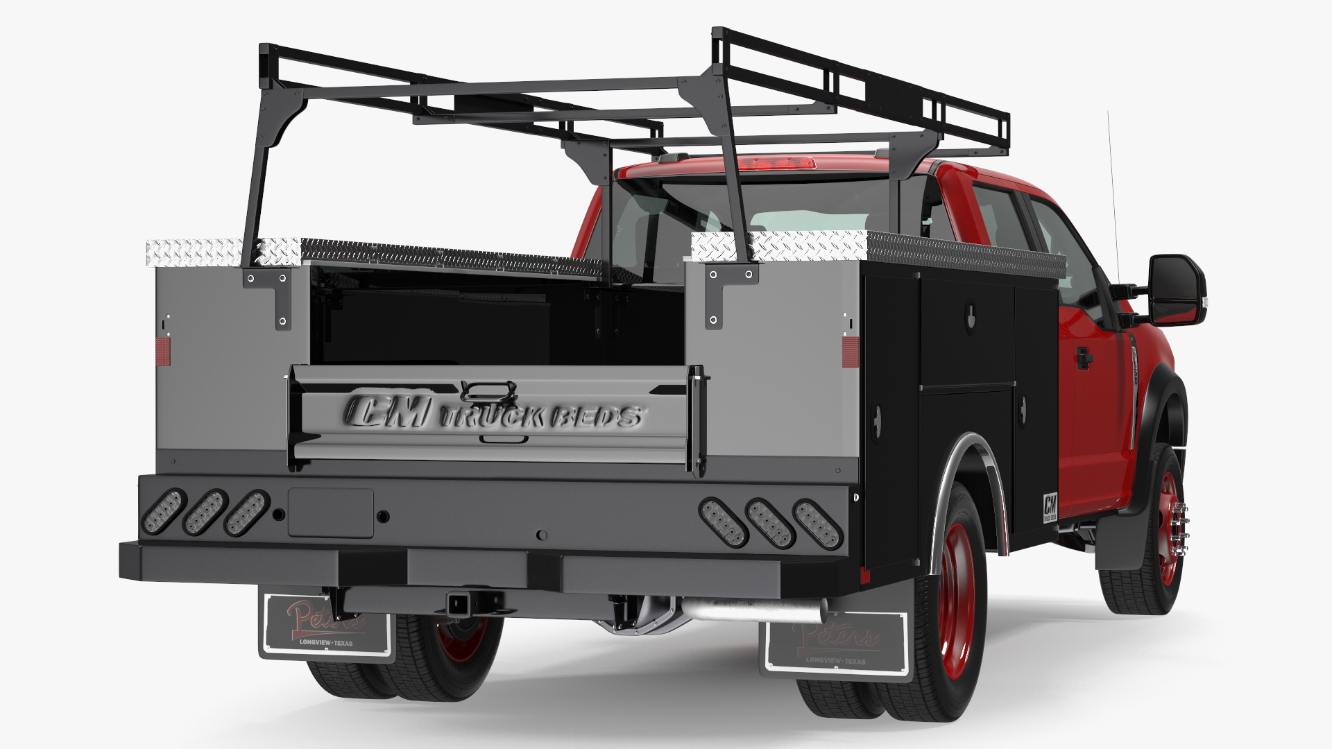 Red Ford Super Duty F550 with Service Body 3D