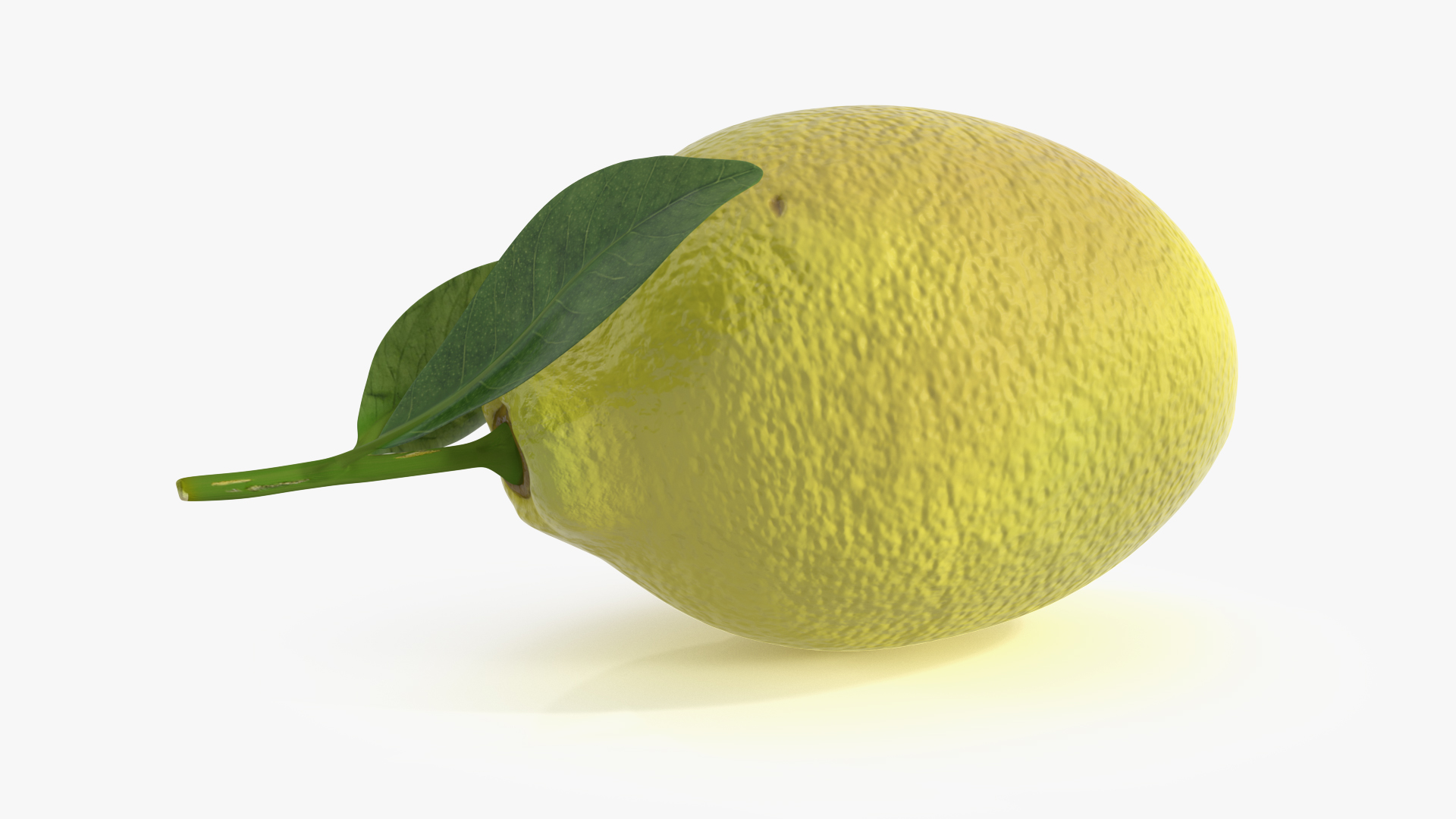 3D model Realistic Lemon with Leaf