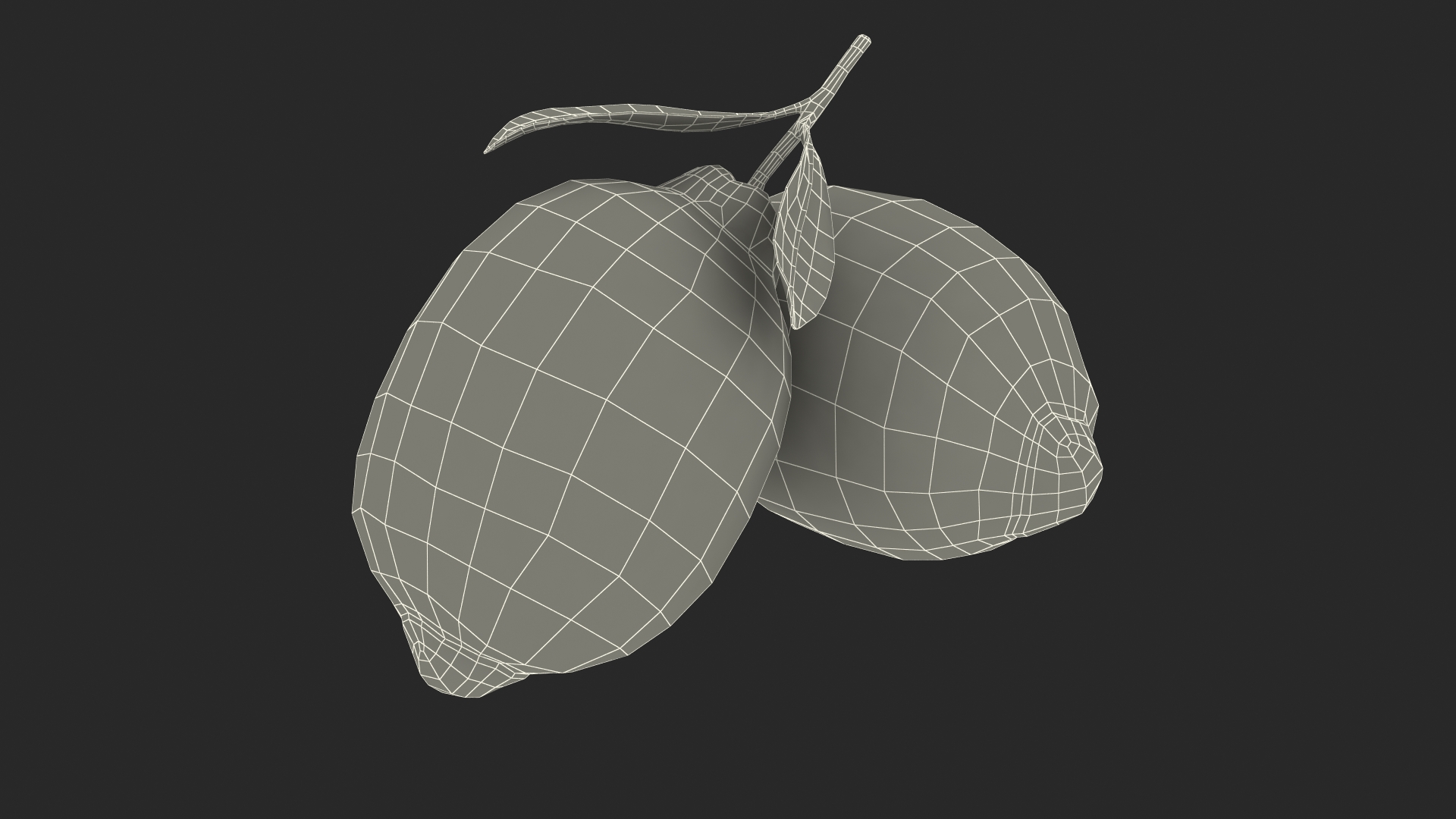 3D model Realistic Lemon with Leaf