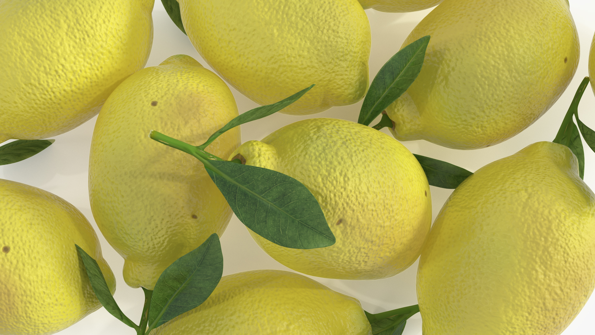 3D model Realistic Lemon with Leaf