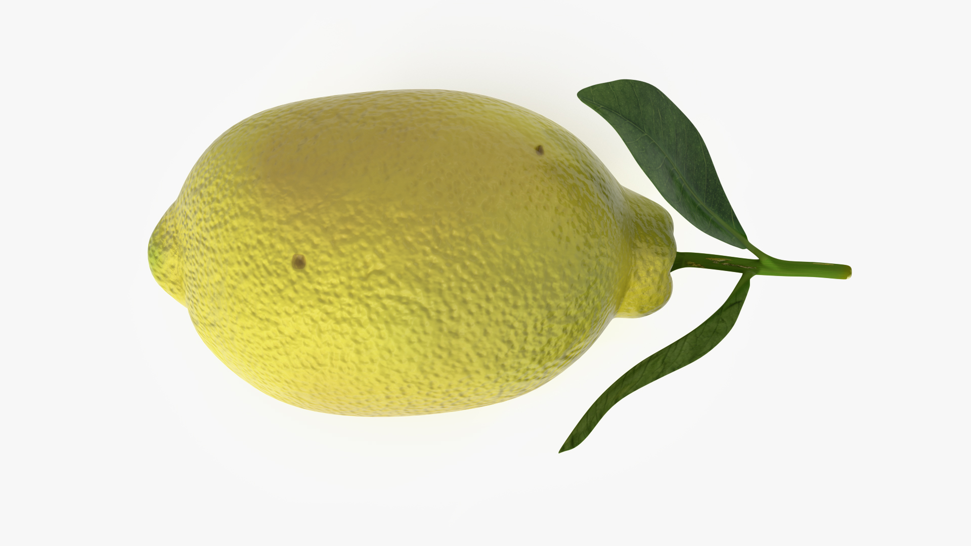 3D model Realistic Lemon with Leaf