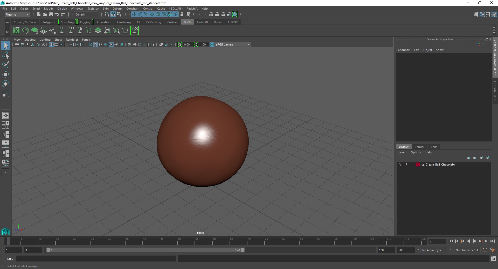 Ice Cream Ball Chocolate 3D model