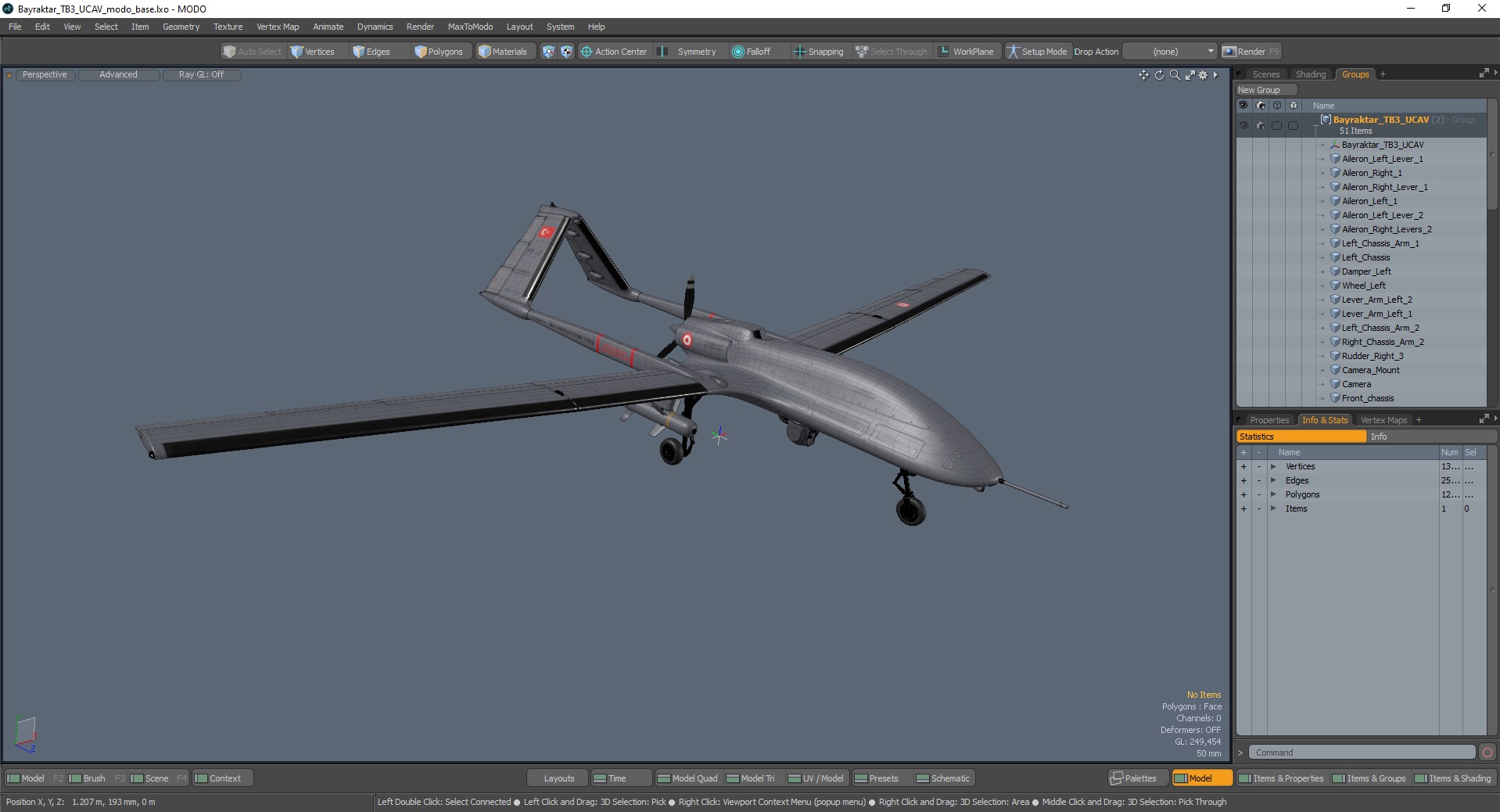 3D Bayraktar TB3 UCAV model