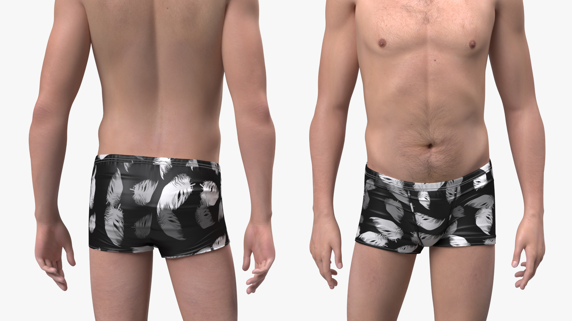 3D Asian Man Underwear Rigged