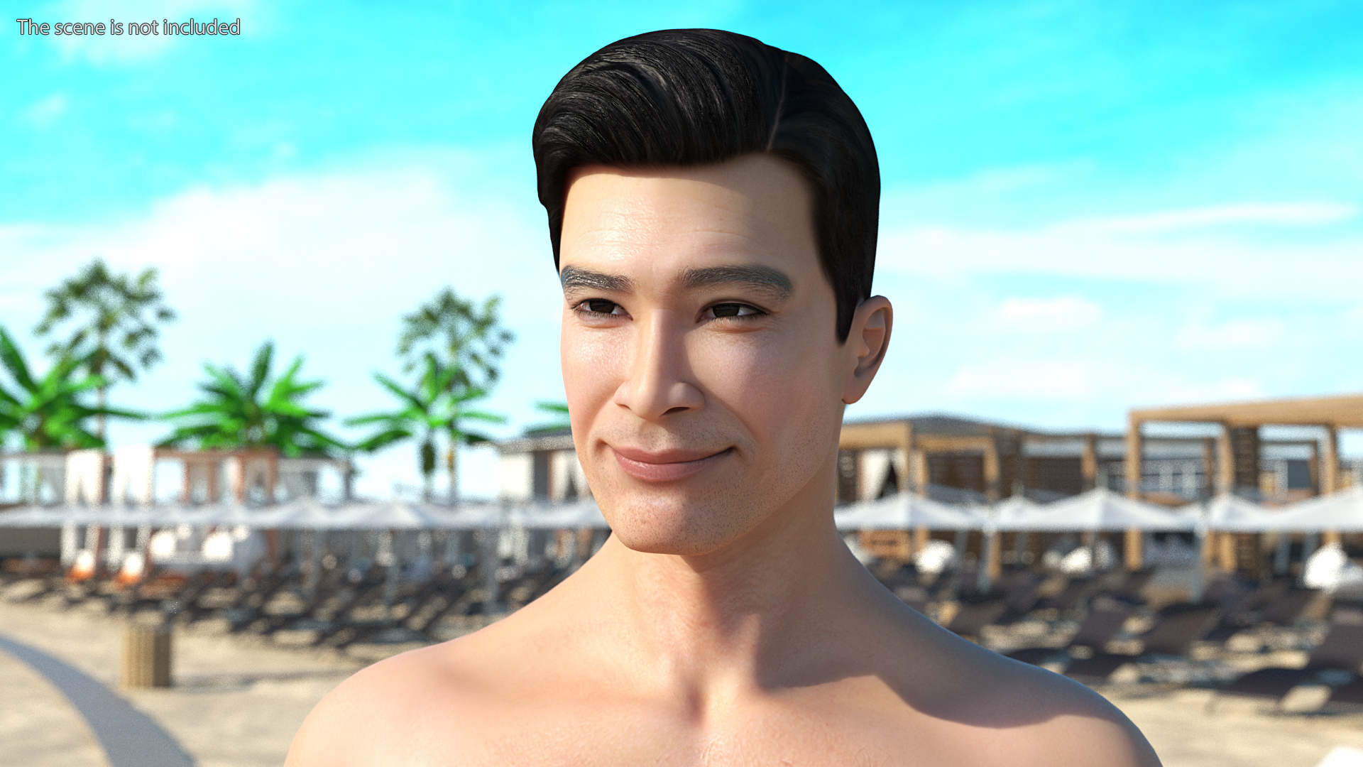 3D Asian Man Underwear Rigged