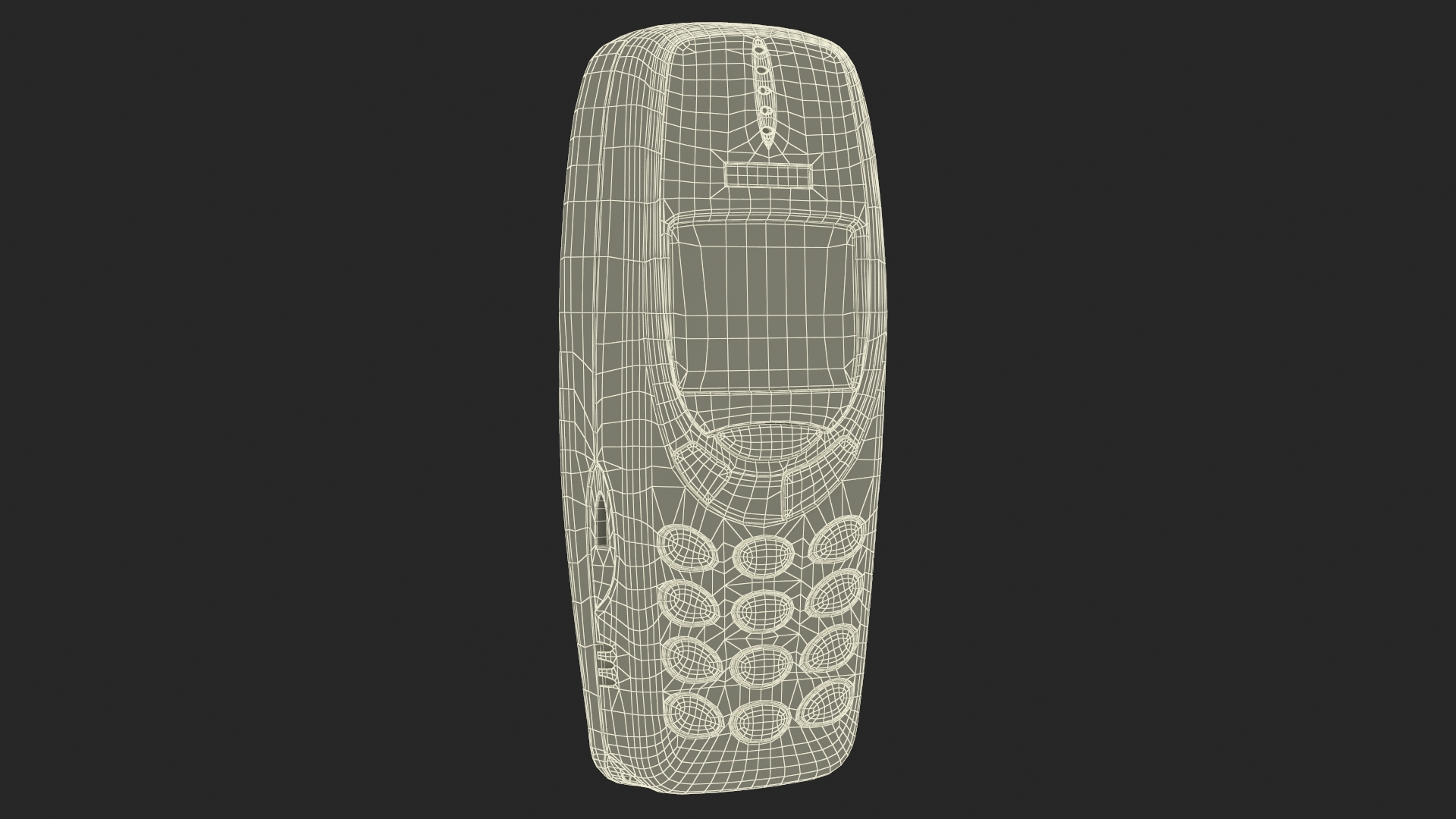 3D model Worn Retro Phone Black Switched Off