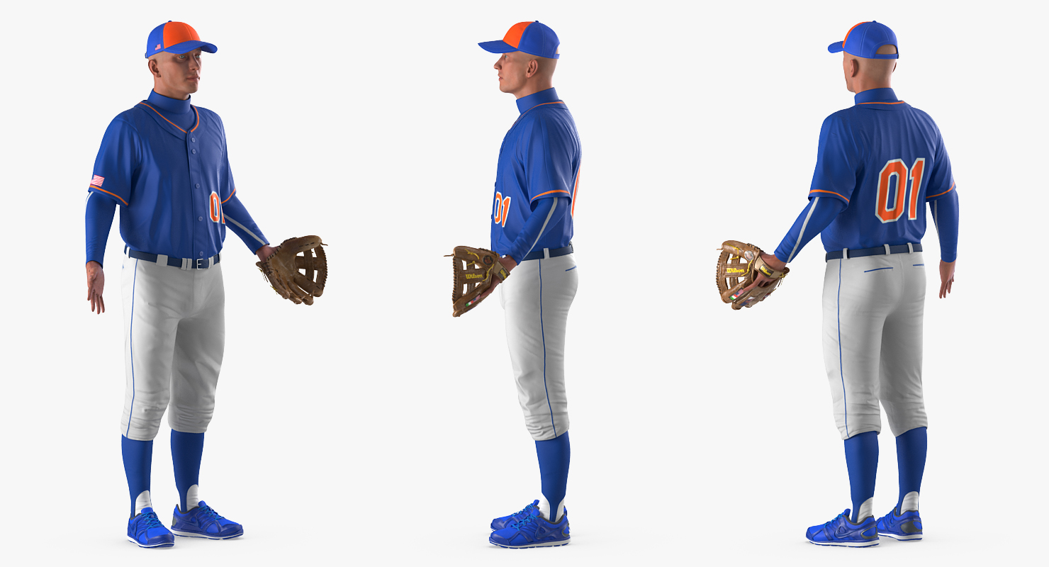 Baseball Player Rigged Generic 4 3D