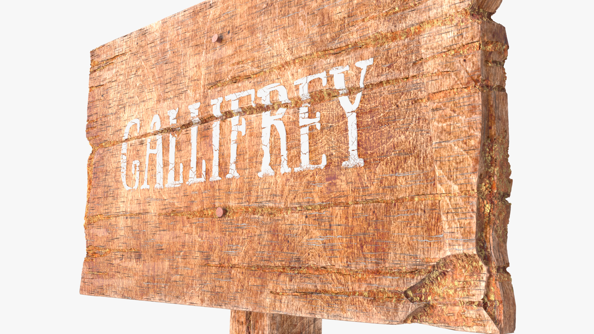 3D Aged Wooden Rural Signpost