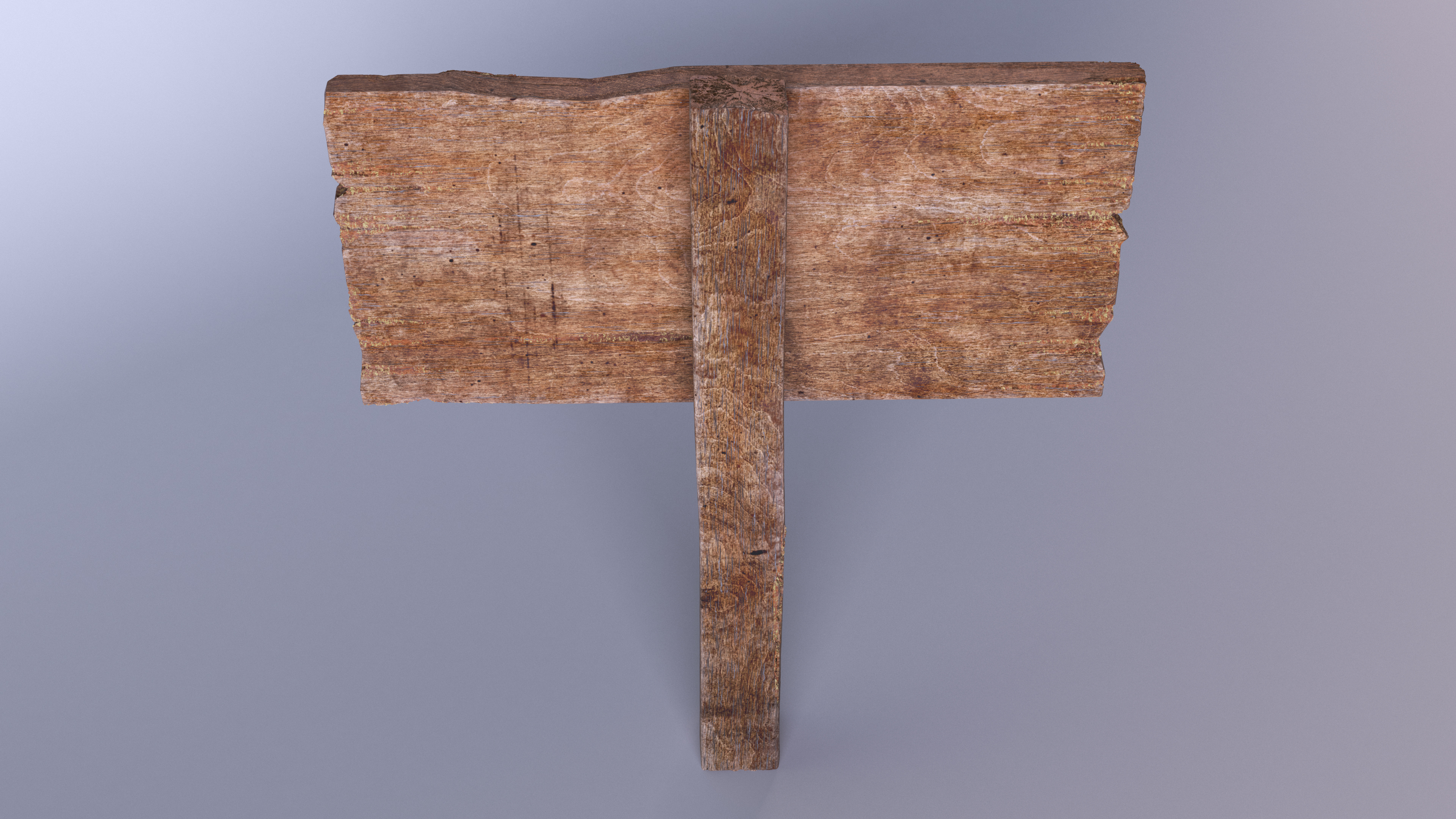 3D Aged Wooden Rural Signpost