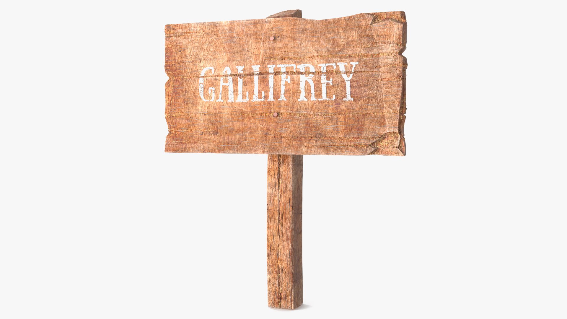 3D Aged Wooden Rural Signpost