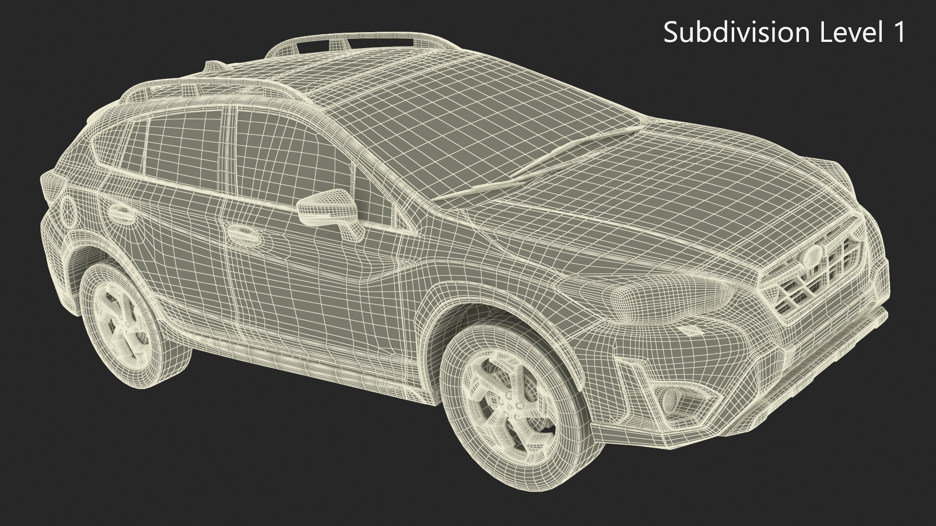 3D Subaru XV SUV 2020 Simplified Yellow