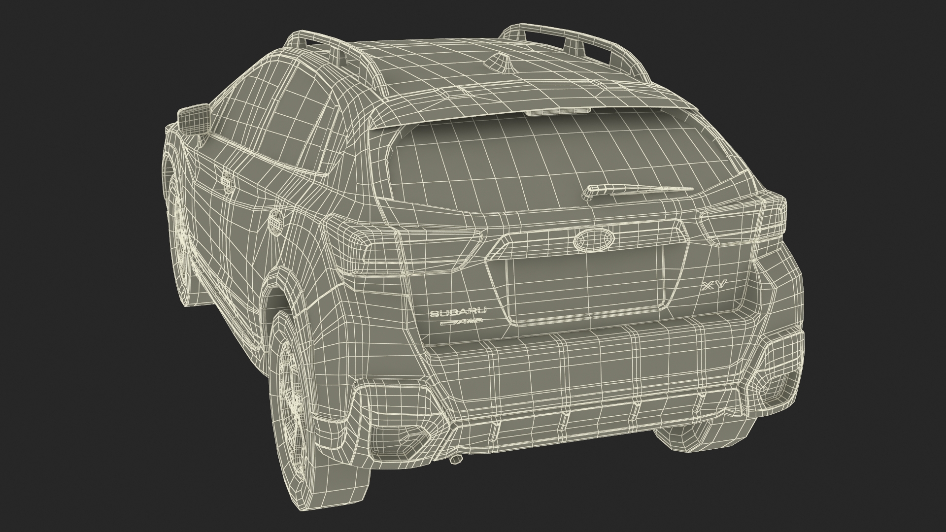 3D Subaru XV SUV 2020 Simplified Yellow