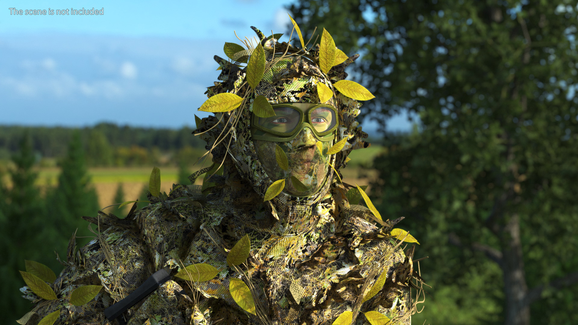 3D model Soldier in Jungle Ghillie Suit