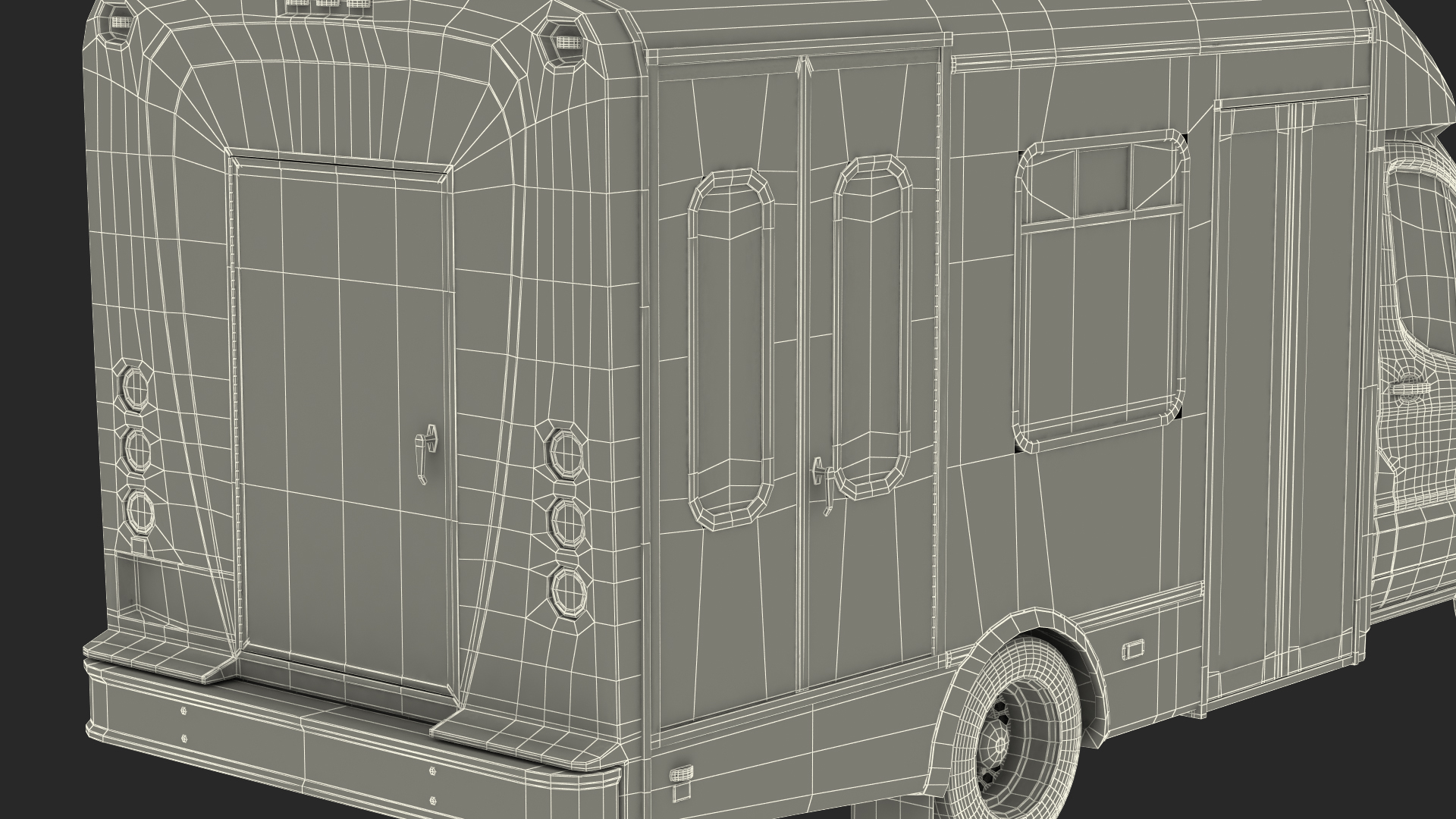 3D model Ford Starlite Transit Shuttle Bus Rigged