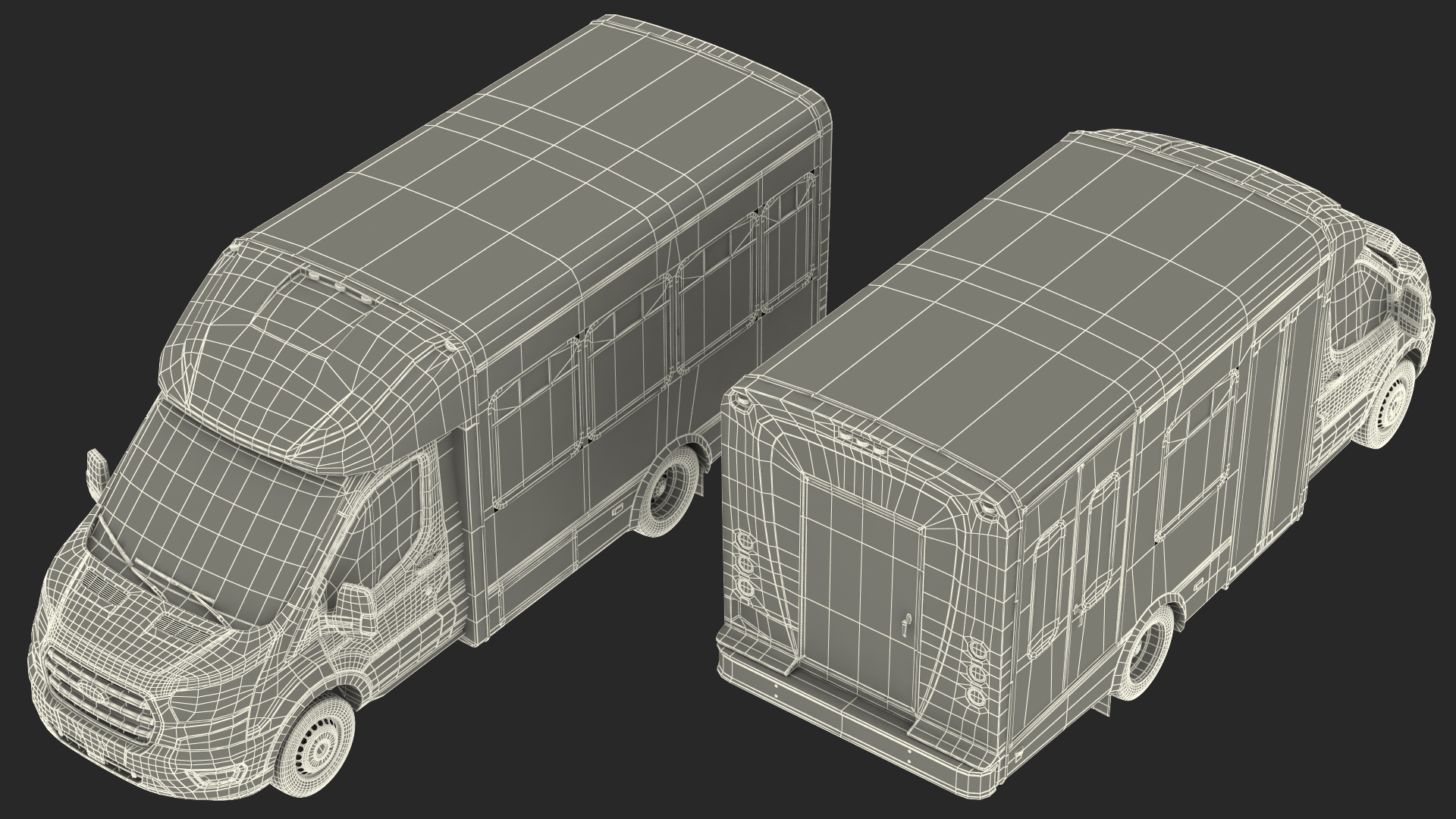 3D model Ford Starlite Transit Shuttle Bus Rigged