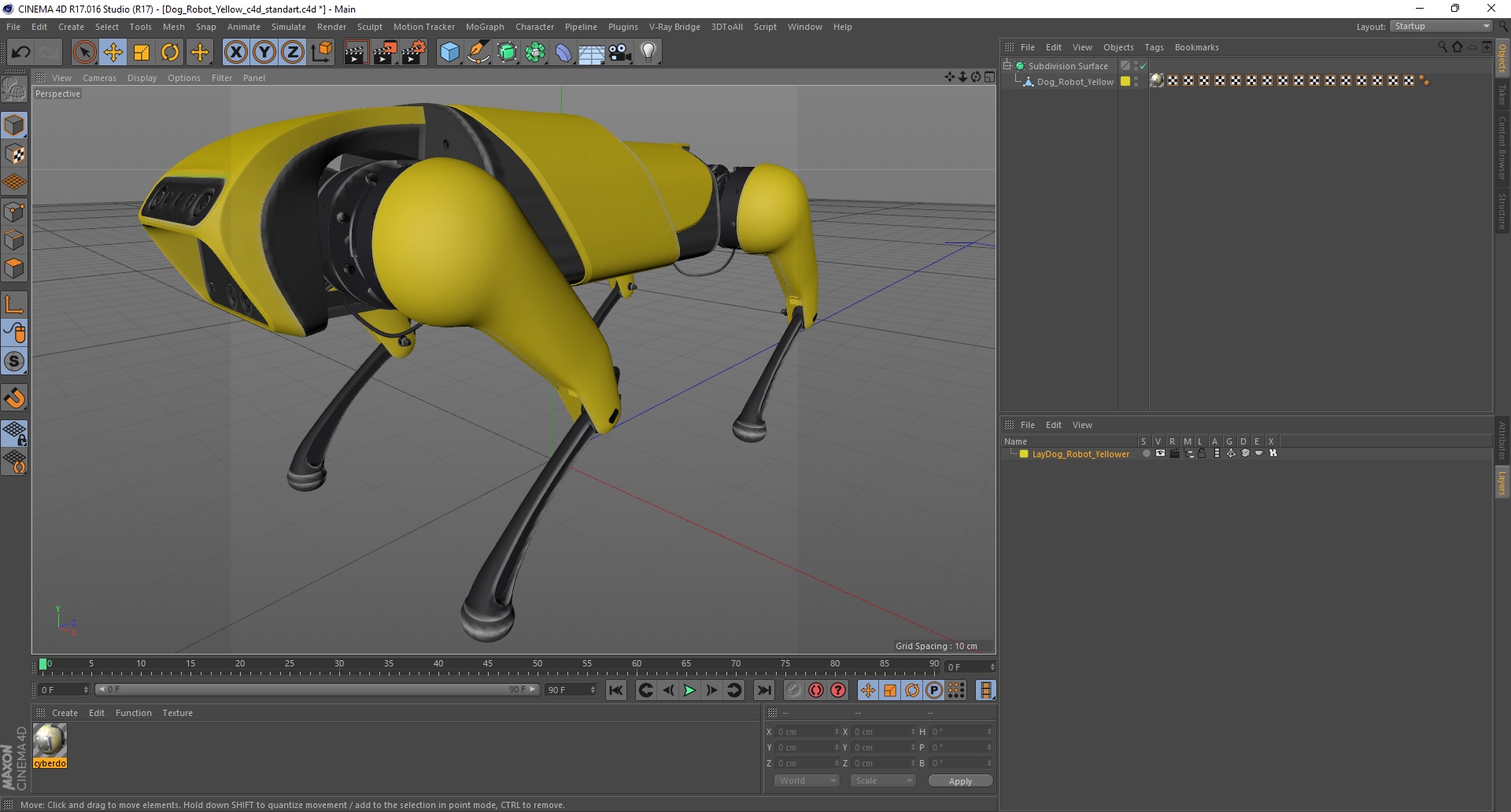 3D Dog Robot Yellow