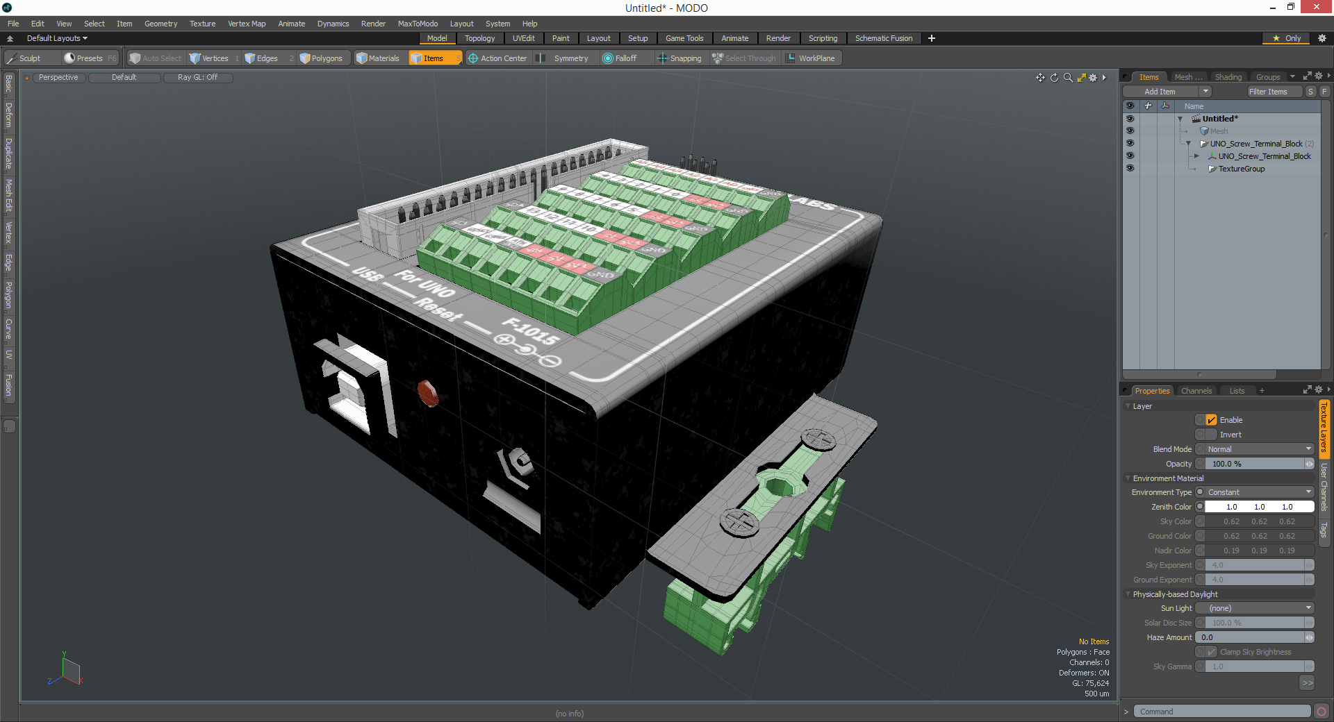 UNO Screw Terminal Block 3D model