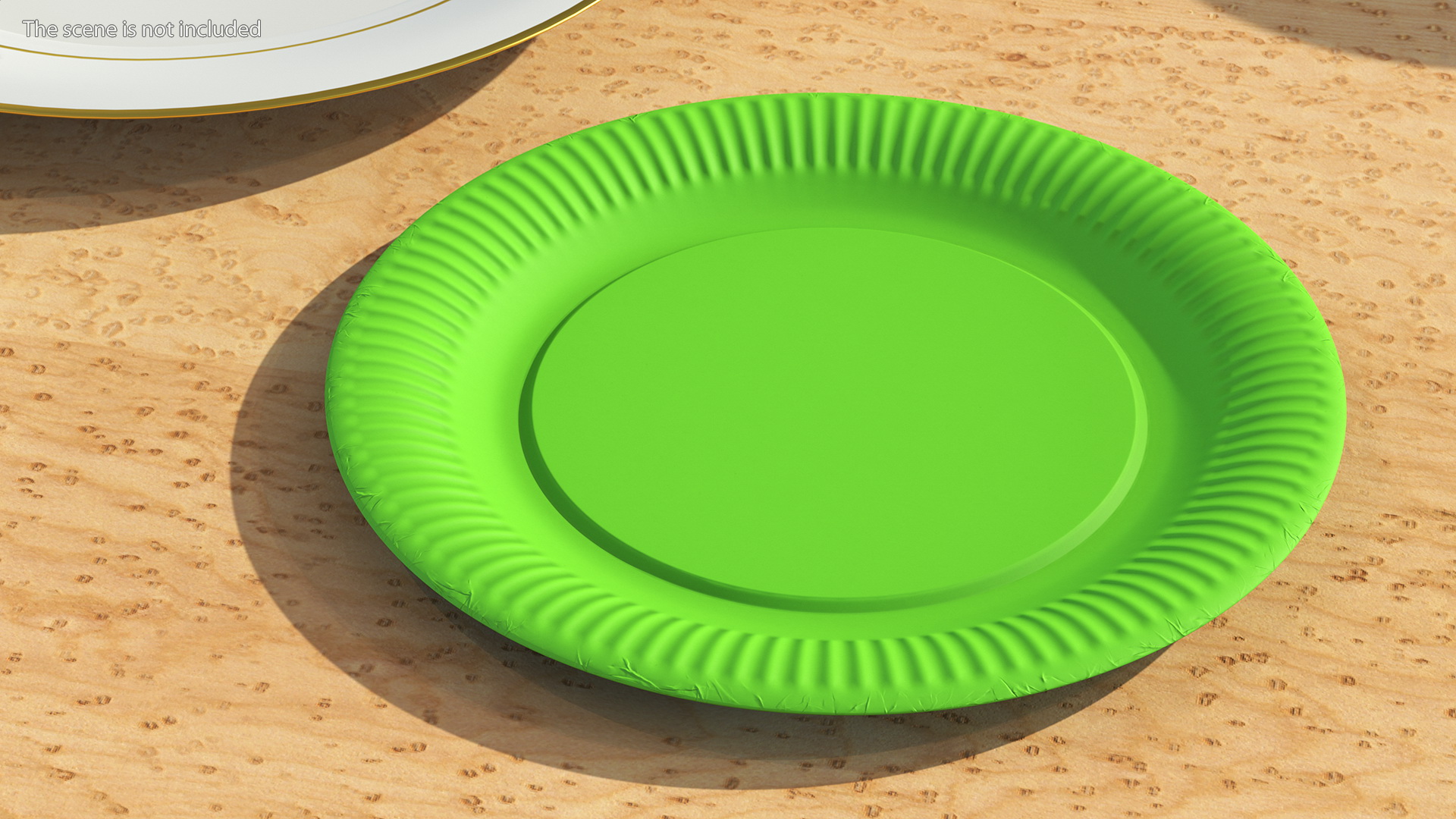 Green Paper Plate 3D