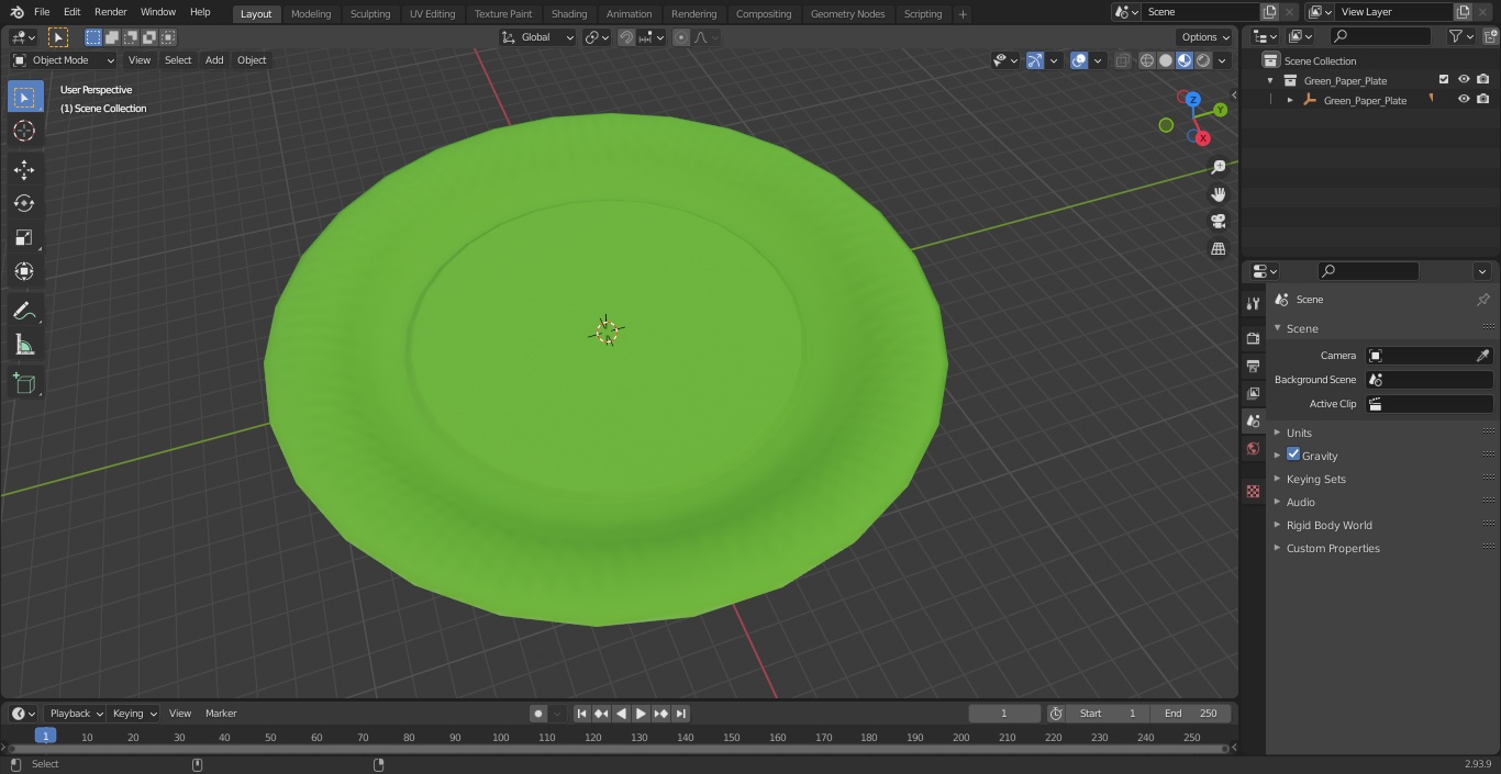 Green Paper Plate 3D