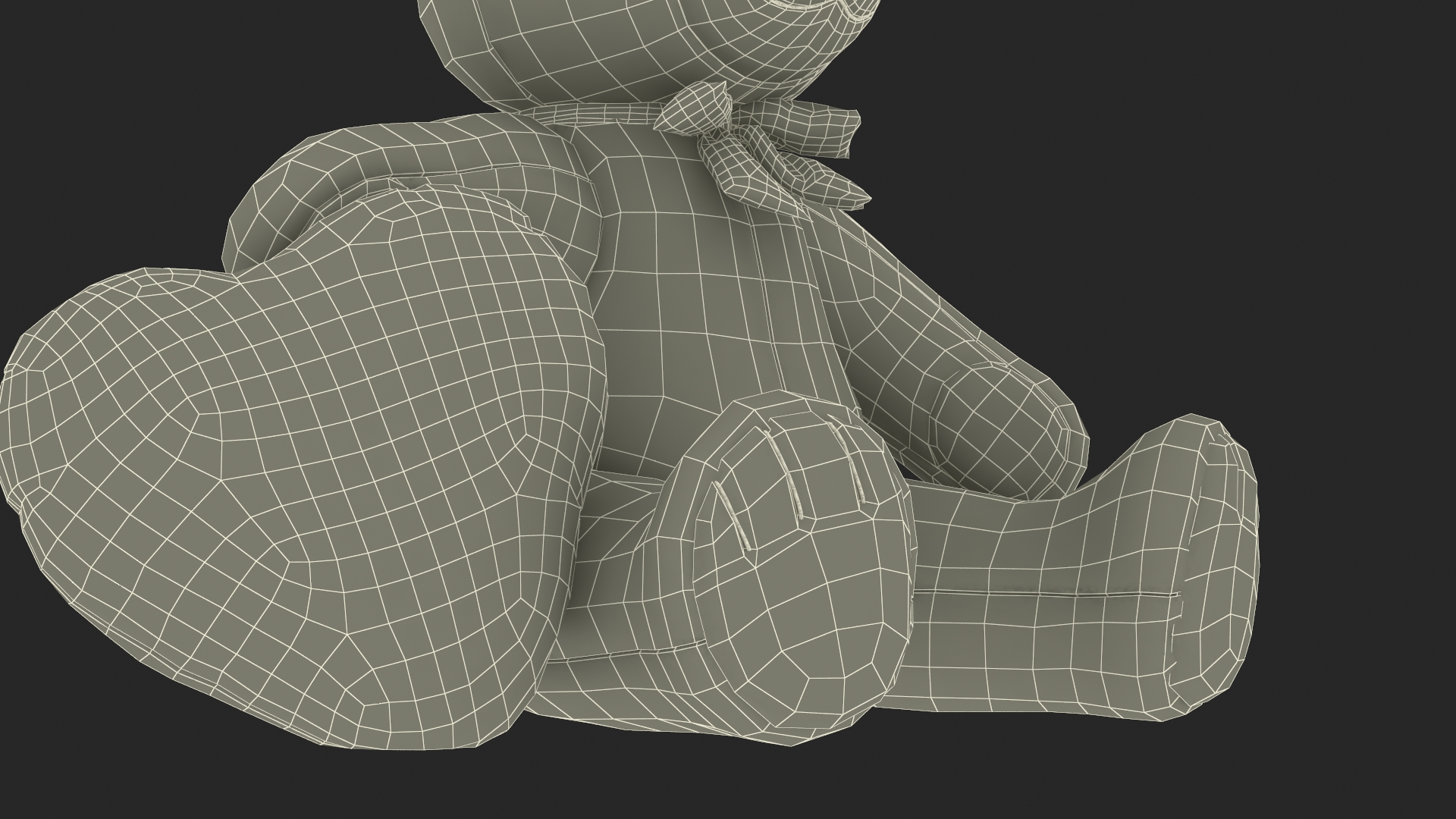 3D model Grey Teddy Bear with Heart Fur