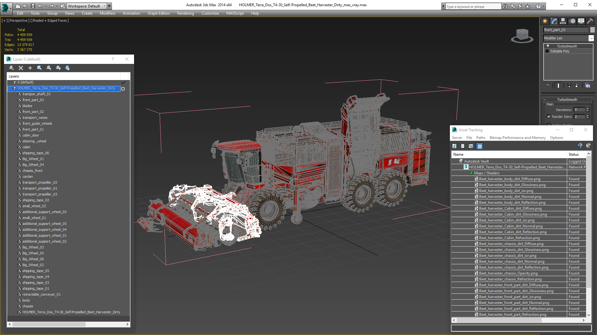 3D HOLMER Terra Dos T4-30 Self-Propelled Beet Harvester Dirty model