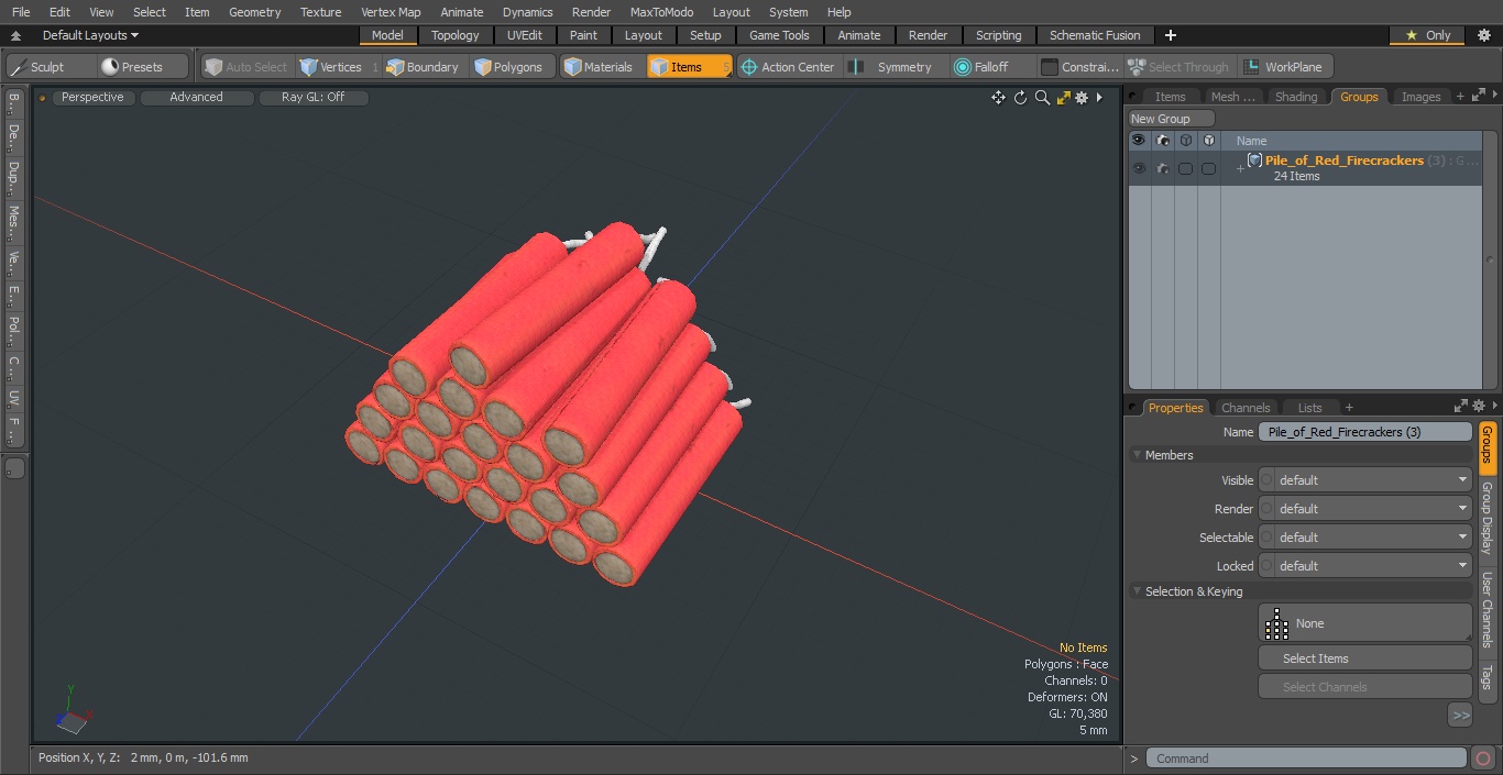 Pile of Red Firecrackers 3D model