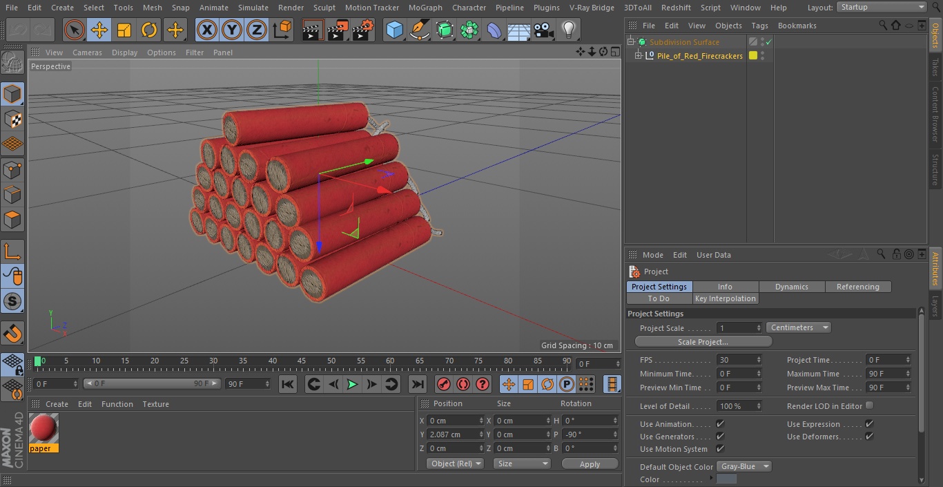 Pile of Red Firecrackers 3D model