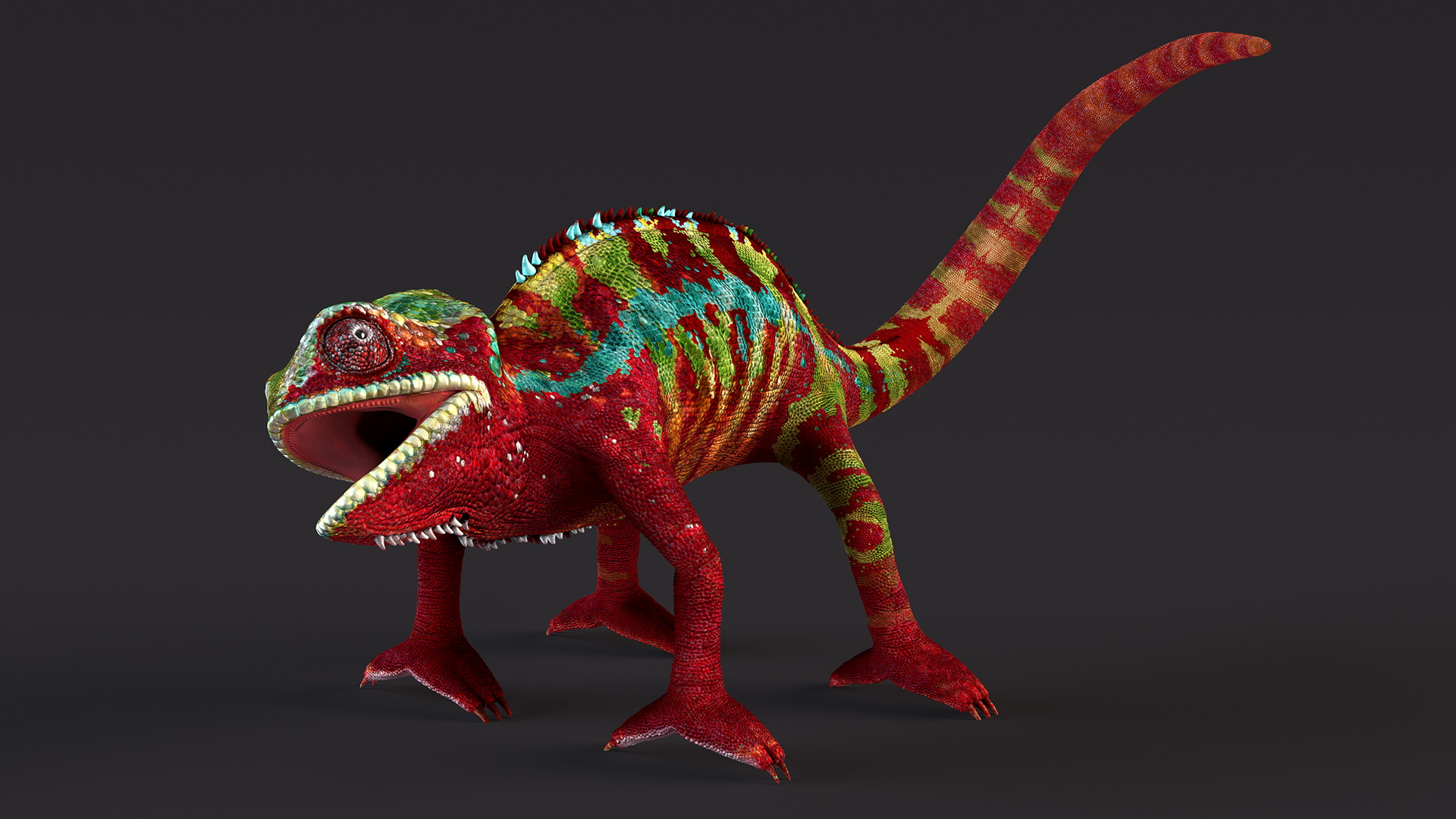 3D model Chameleon Red Rigged