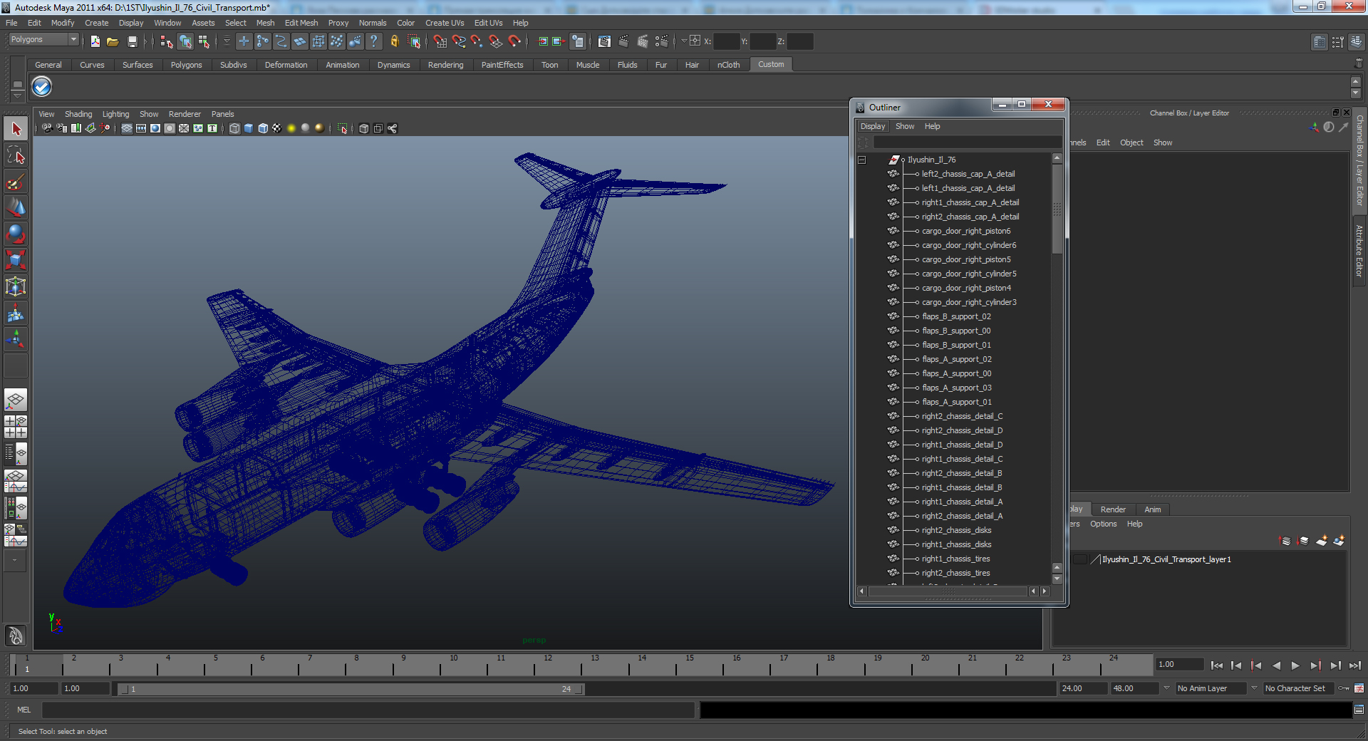 3D model Ilyushin Il 76 Civil Transport