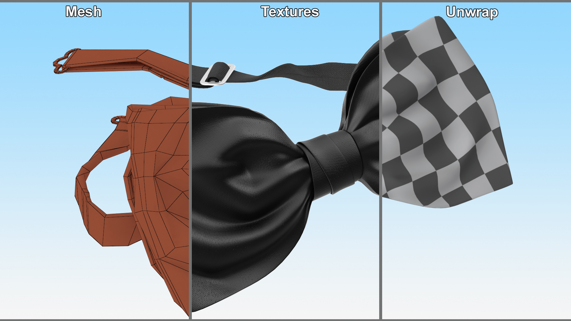 3D Black Bow Tie model