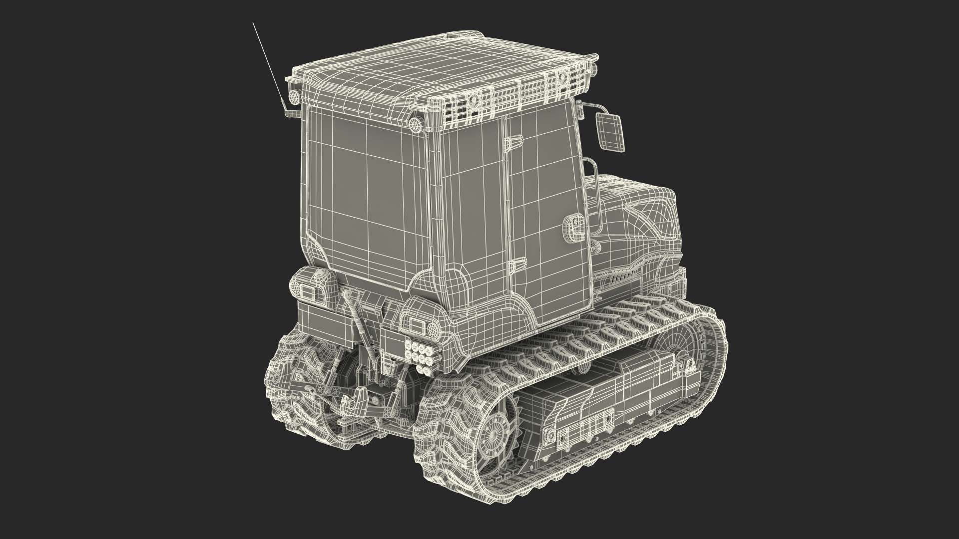 3D model New Holland TK4 Crawler Cabin Dirty