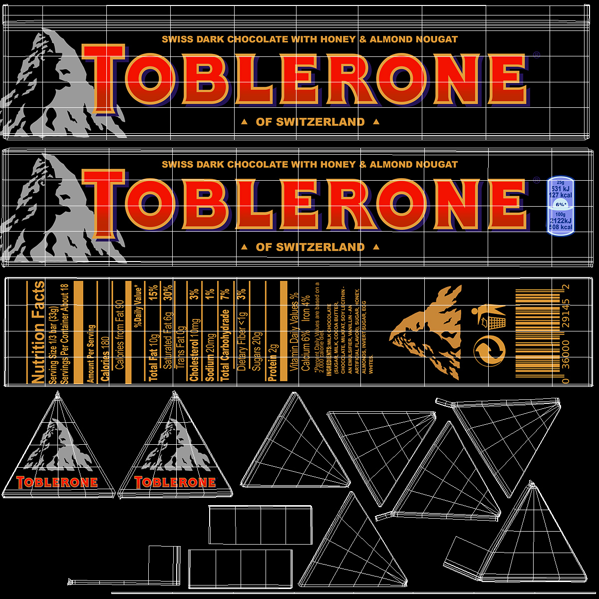 Toblerone Dark Chocolate Package 3D