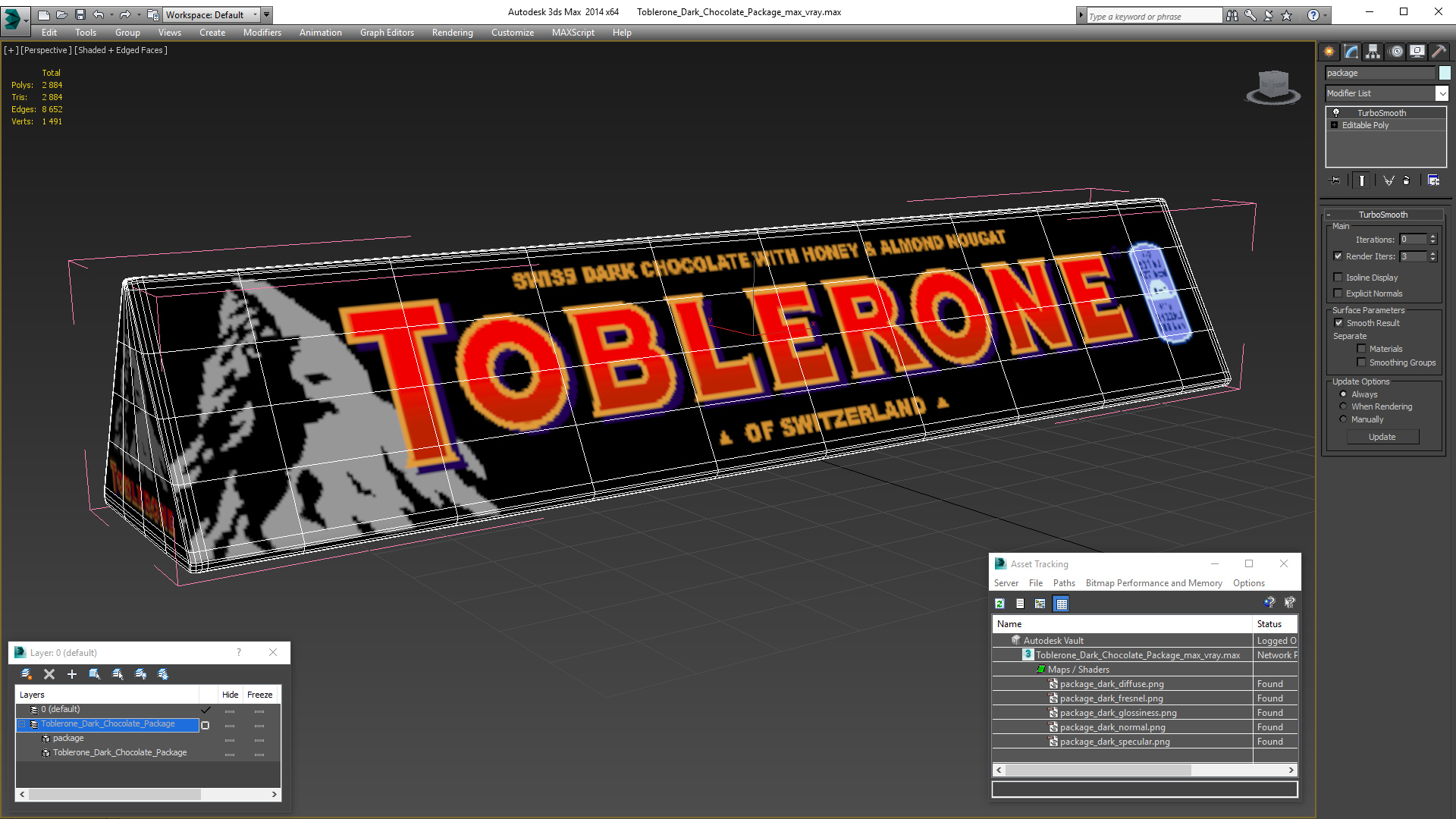 Toblerone Dark Chocolate Package 3D