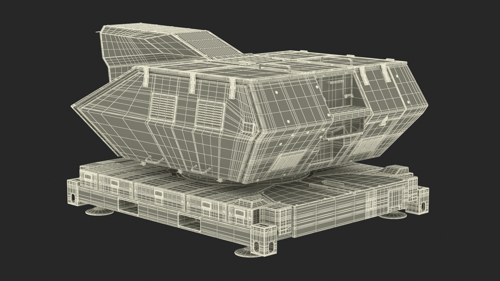 3D model Laser System for Air Defense Sand Camo Rigged