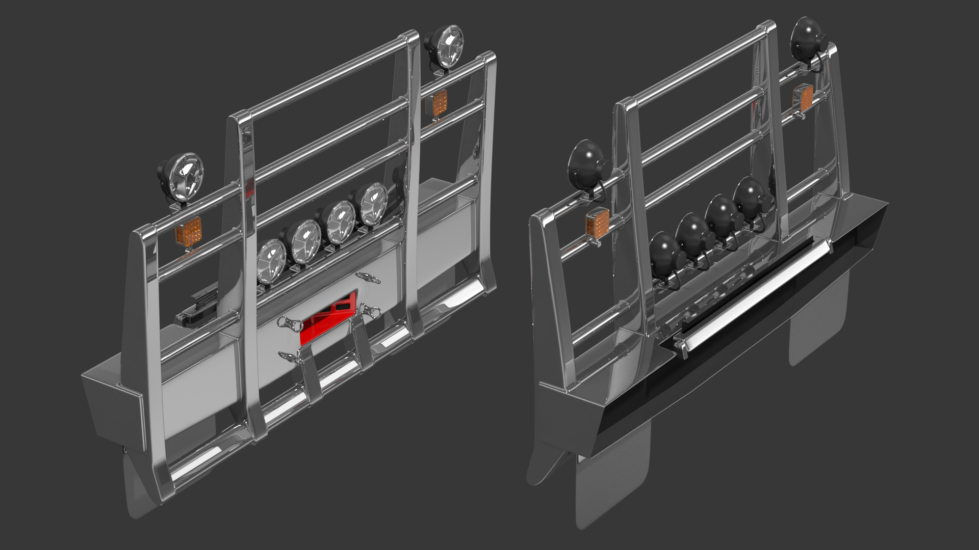 3D Semi Truck Grille Guard model