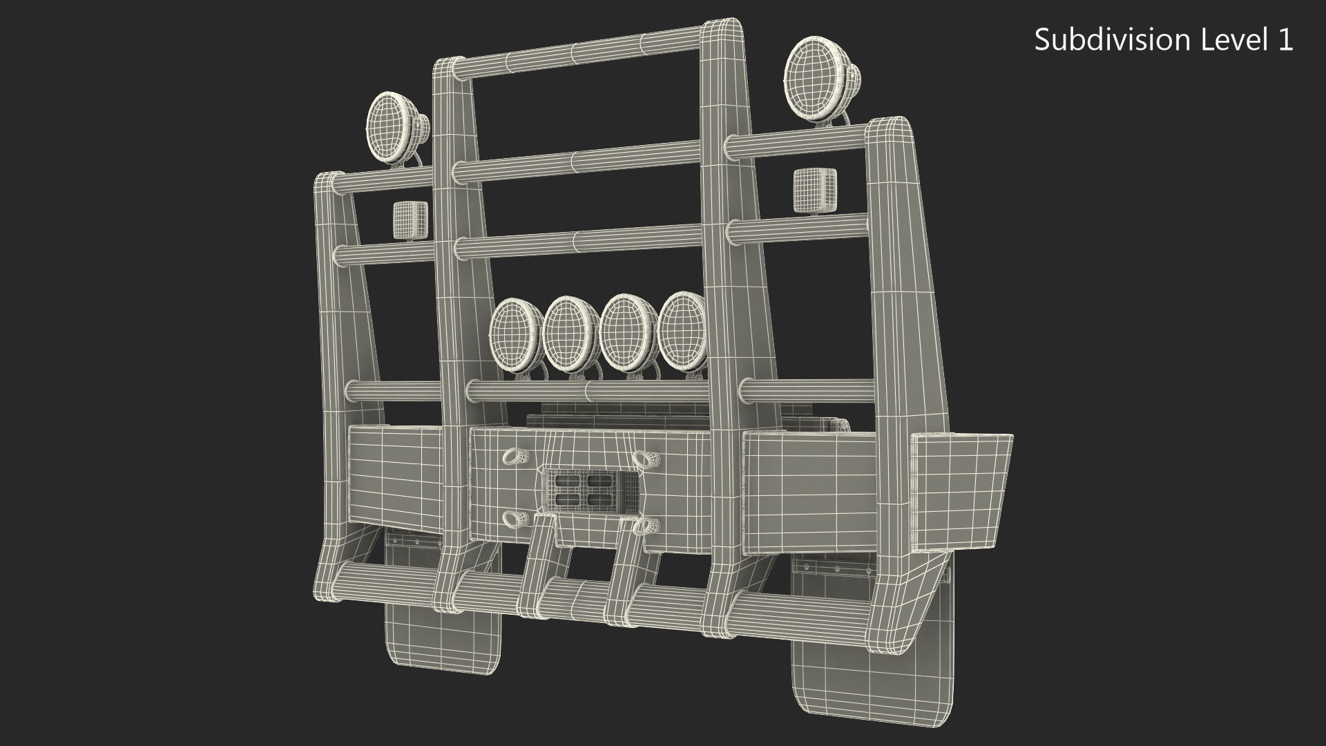 3D Semi Truck Grille Guard model