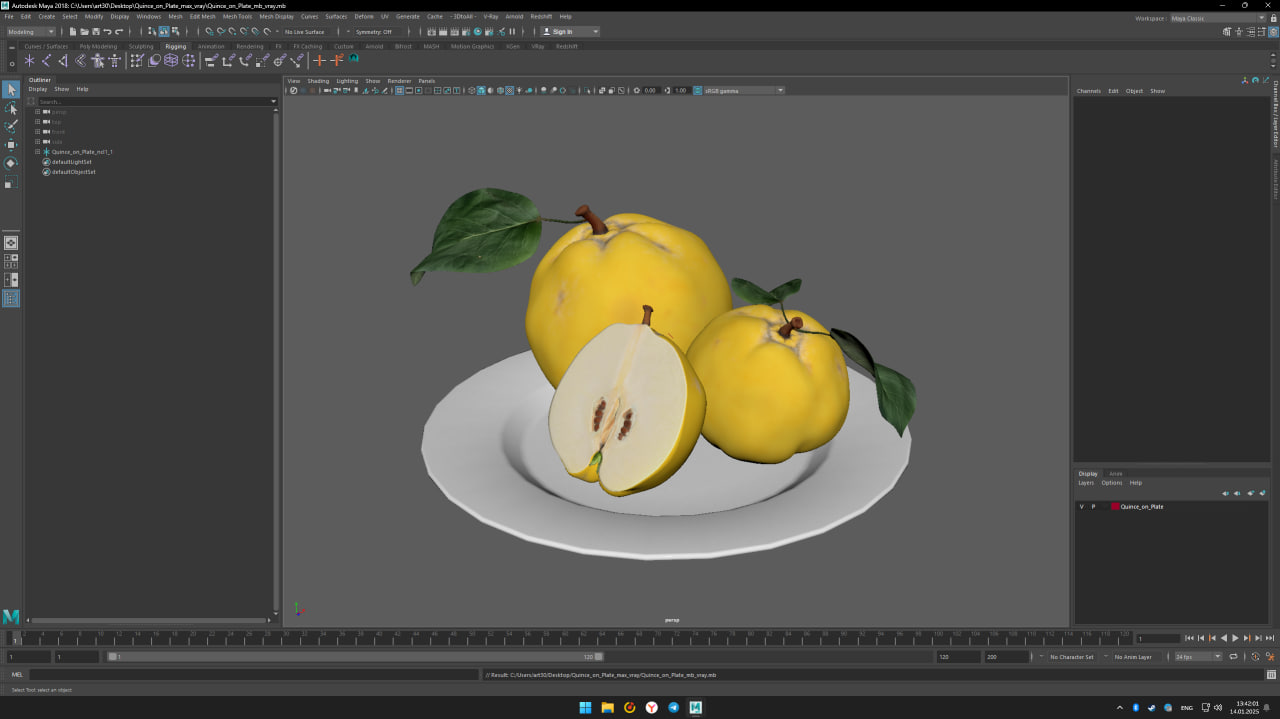 3D model Quince on Plate