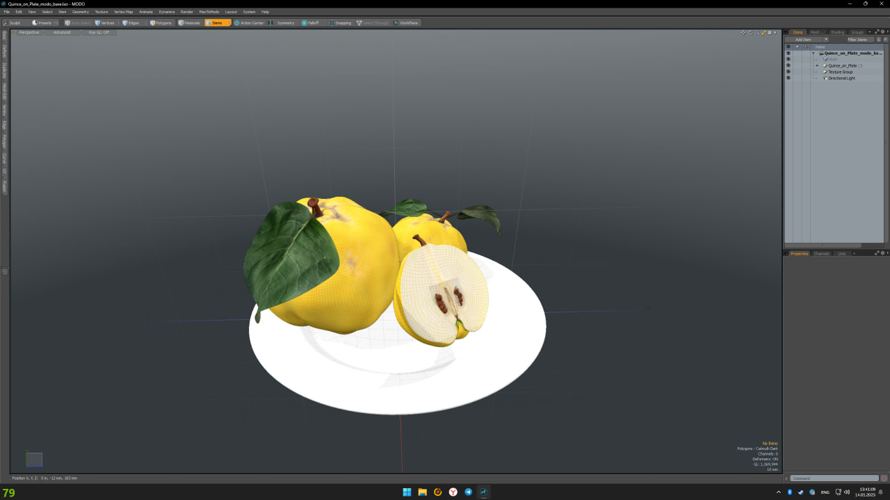 3D model Quince on Plate