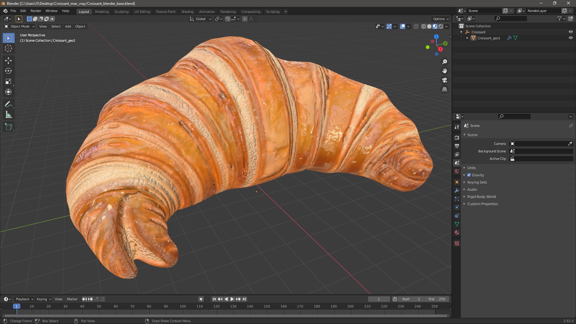 Croissant 3D model